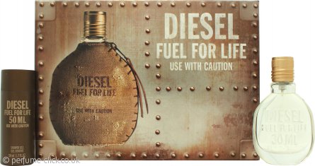 Diesel Fuel For Life Geschenkset 30ml EDT Spray +  50ml Douchegel