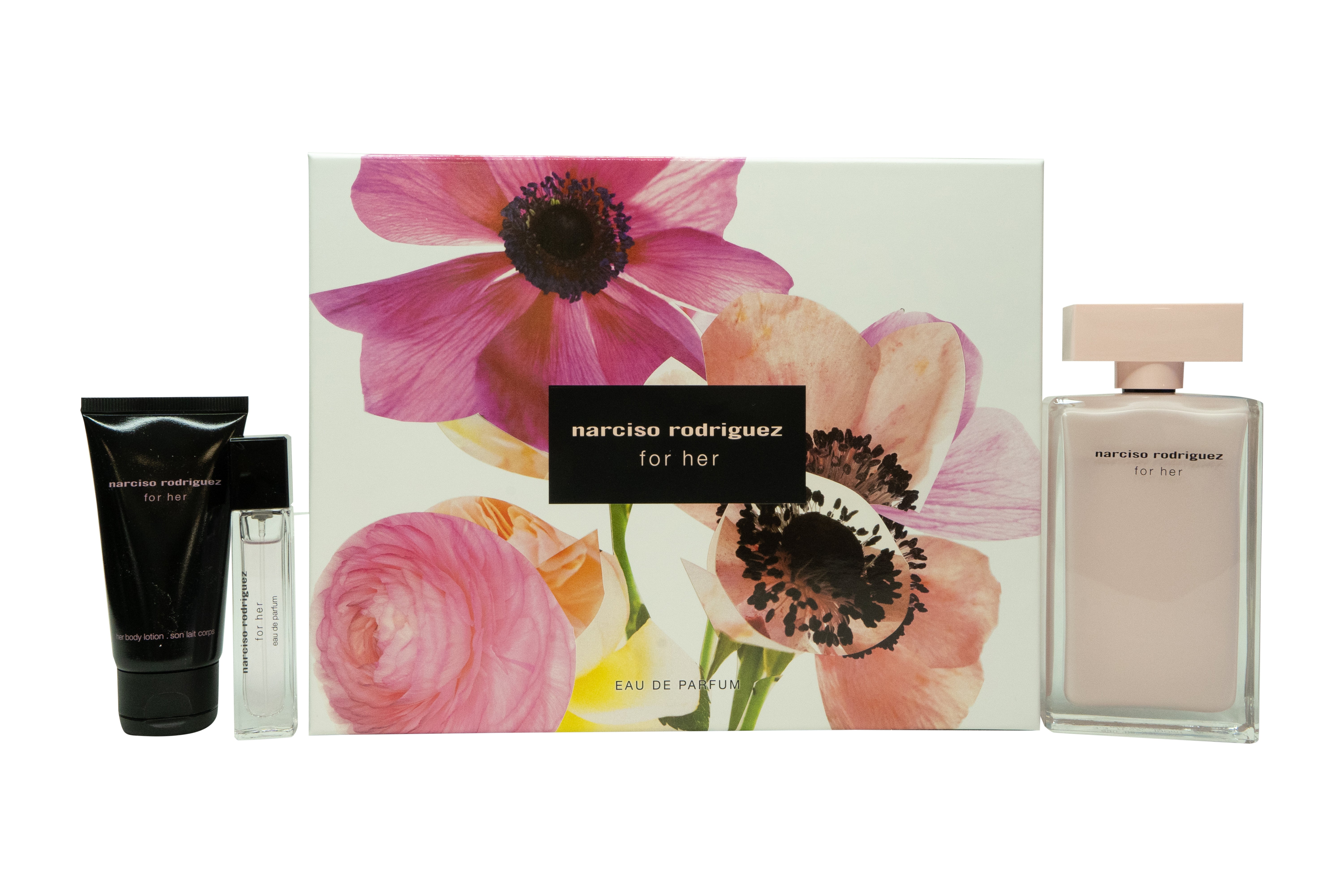 Narciso Rodriguez for Her Geschenkset 100ml EDP + 10ml EDP + 50ml Body Lotion