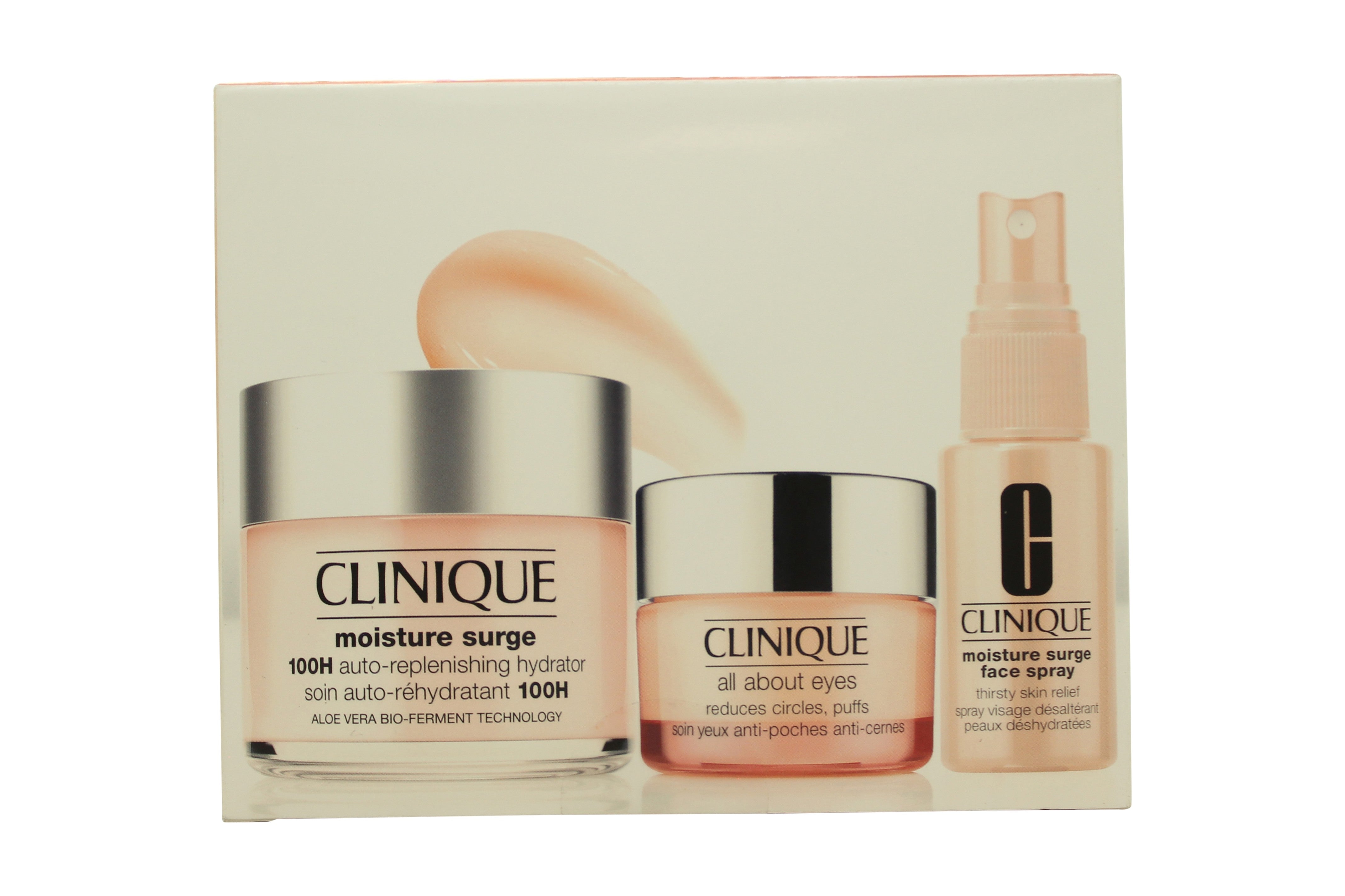 Clinique Ultra Hydration Moisture Surge Geschenkset 30ml Moisture Surge Spray + 15ml All About Eyes + 125ml Moisture Surge 72H Auto Replenishing Hydrator