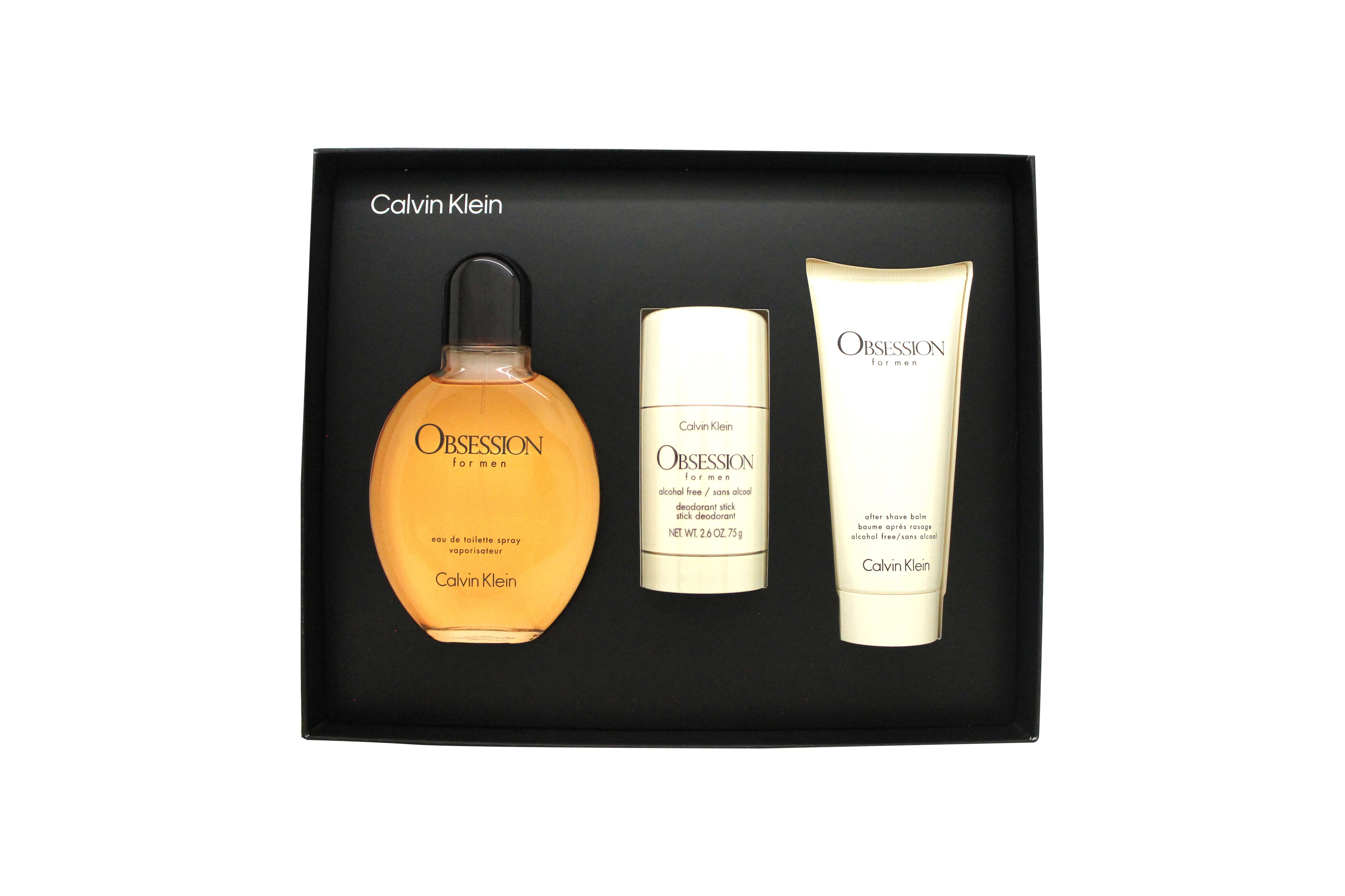 Calvin Klein Obsession Geschenkset 125 ml EDT + 75 ml Aftershave Balsam + 75 g Deodorant Stick