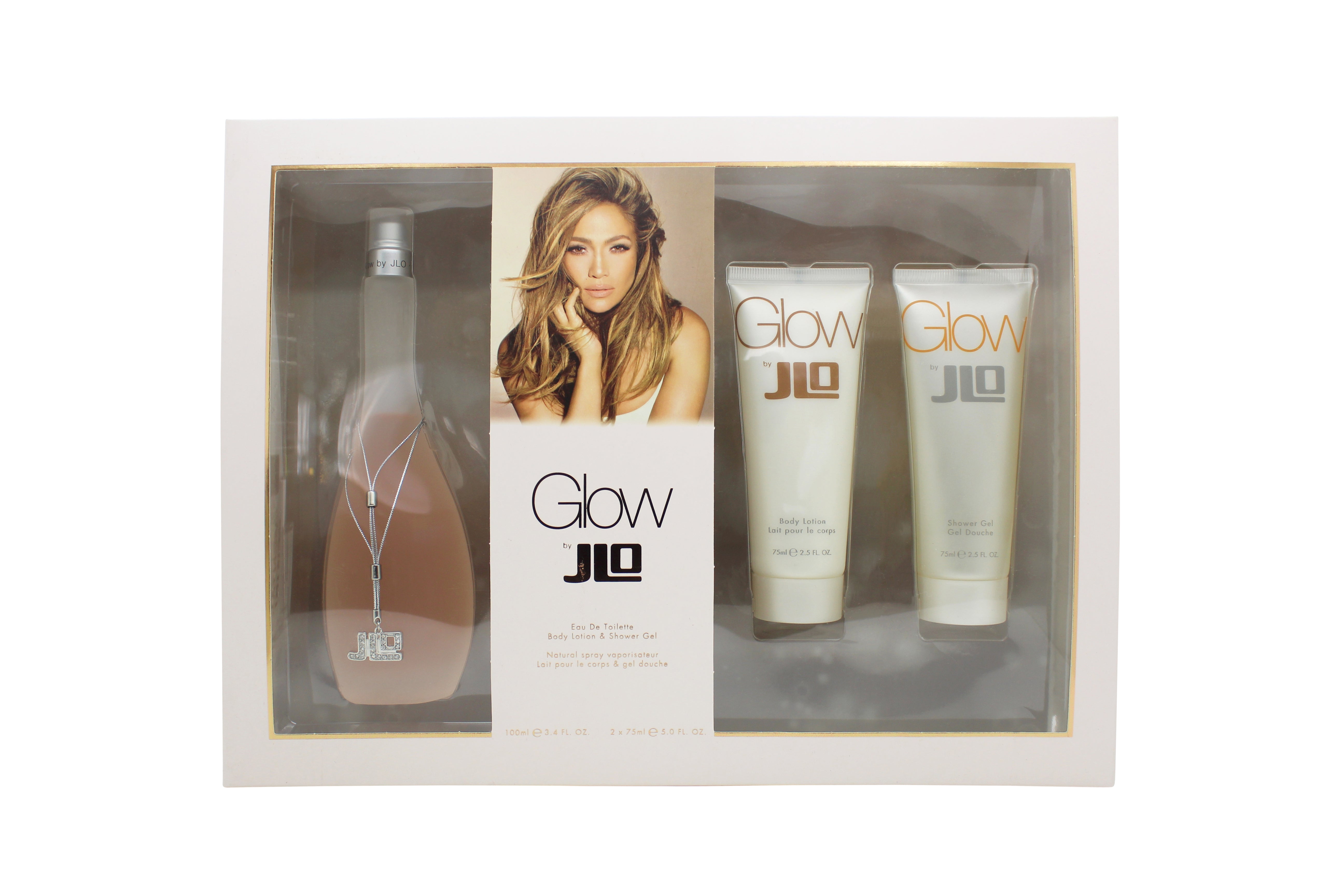 Jennifer Lopez Glow Geschenkset 100ml EDT +  75ml Body Lotion + 75ml Douchegel