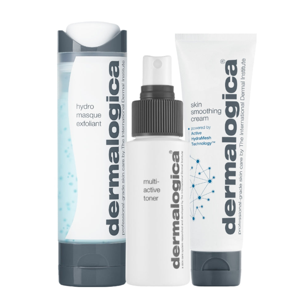 Dermalogica Our Hydration Heroes Geschenkset 50ml Hydro Masque Exfoliant + 50ml Multi-Active Toner + 50ml Skin Smoothing Cream