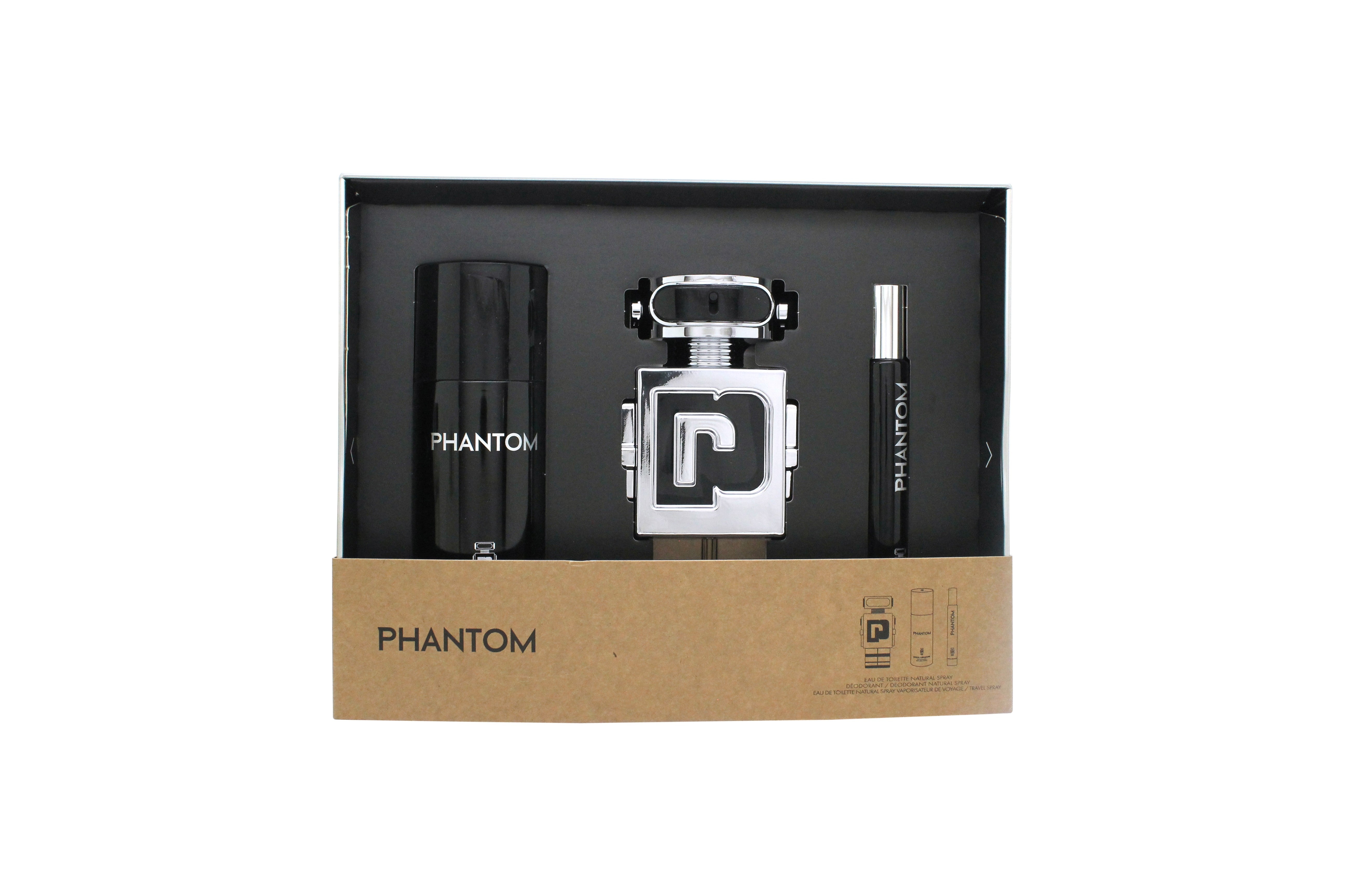 Paco Rabanne Phantom Geschenkset100ml EDT + 10ml EDT + 150ml Deodorant Spray