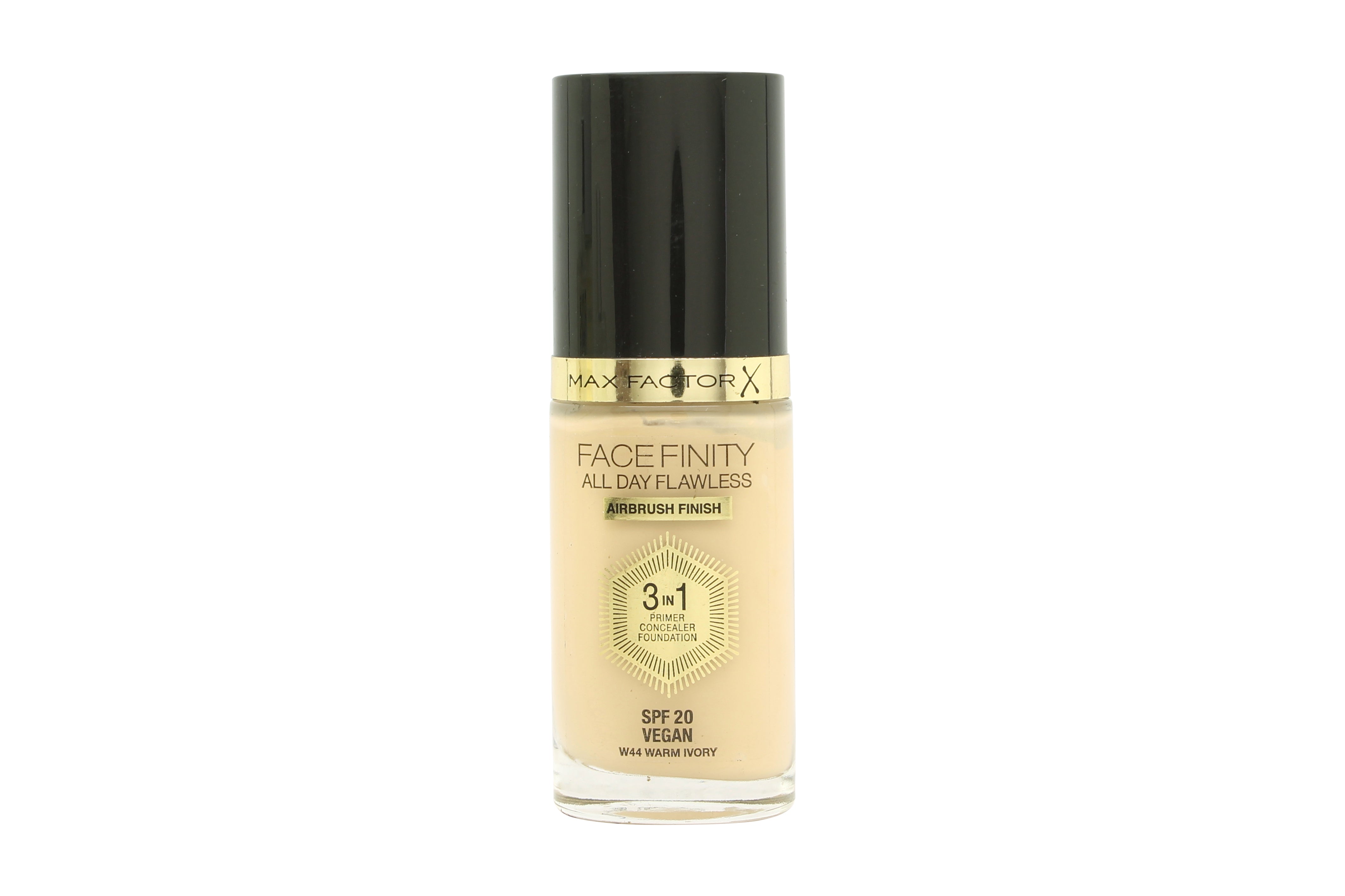 Max Factor Facefinity All Day Flawless 3 in 1 Foundation SPF20 30ml - 44 Warm Ivory