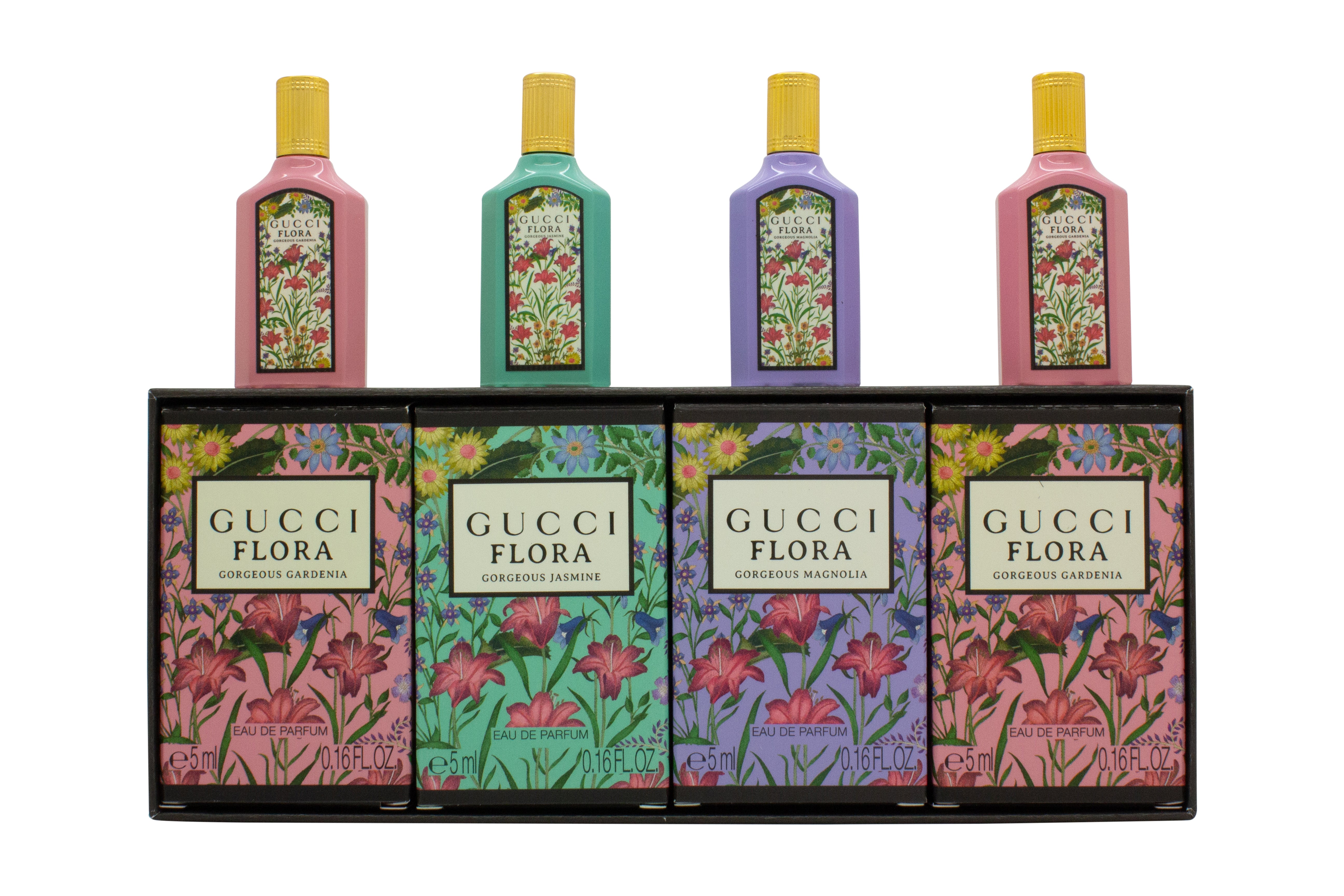 Gucci Flora Gift Set 2 x 5ml Gorgeous Gardenia EDP + 5ml Gorgeous Jasmine EDP + 5ml Gorgeous Magnolia EDP