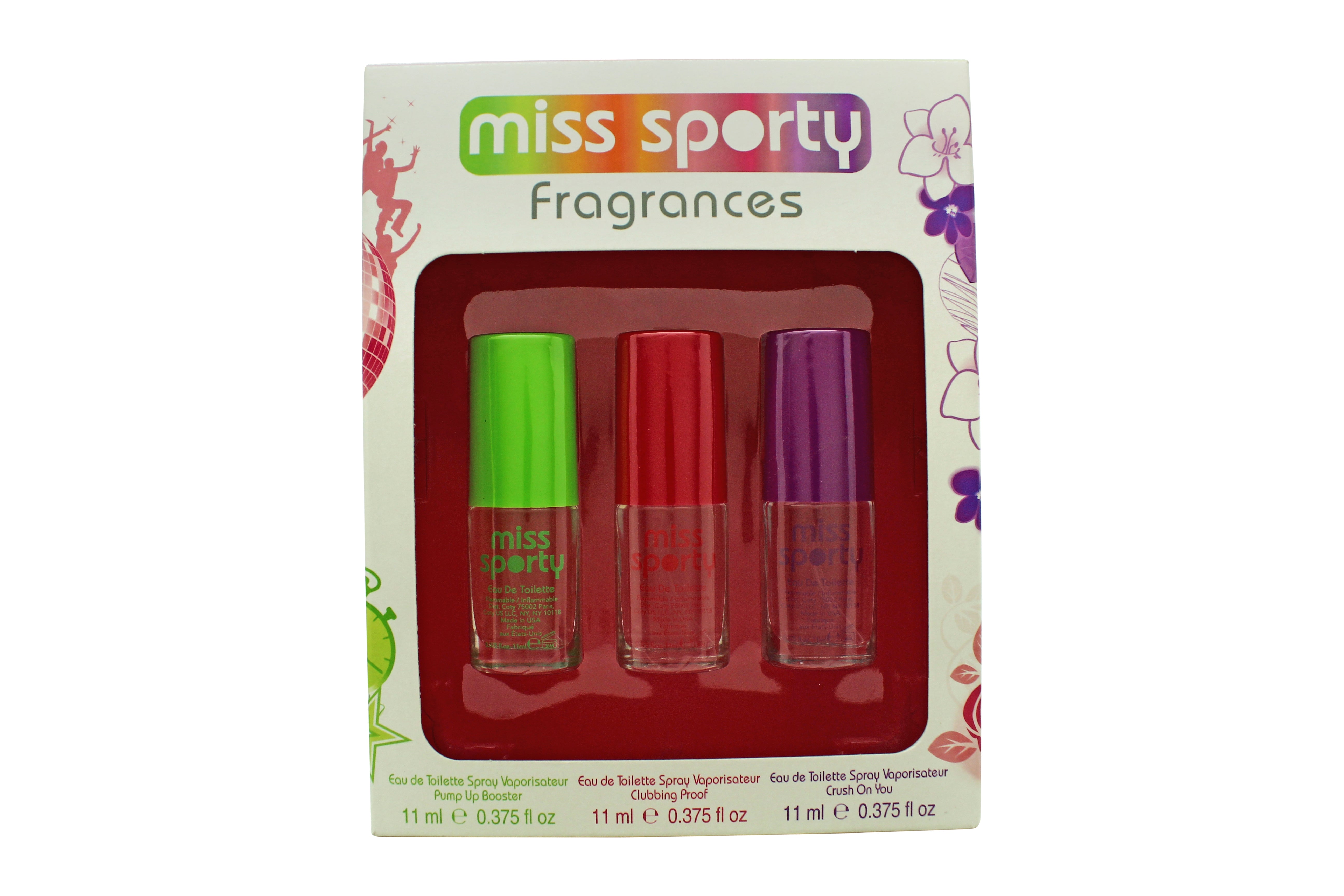 Miss Sporty Geschenkset 11ml Pump Up Booster EDT + 11ml Clubbing Proof EDT + 11ml Crush On You EDT