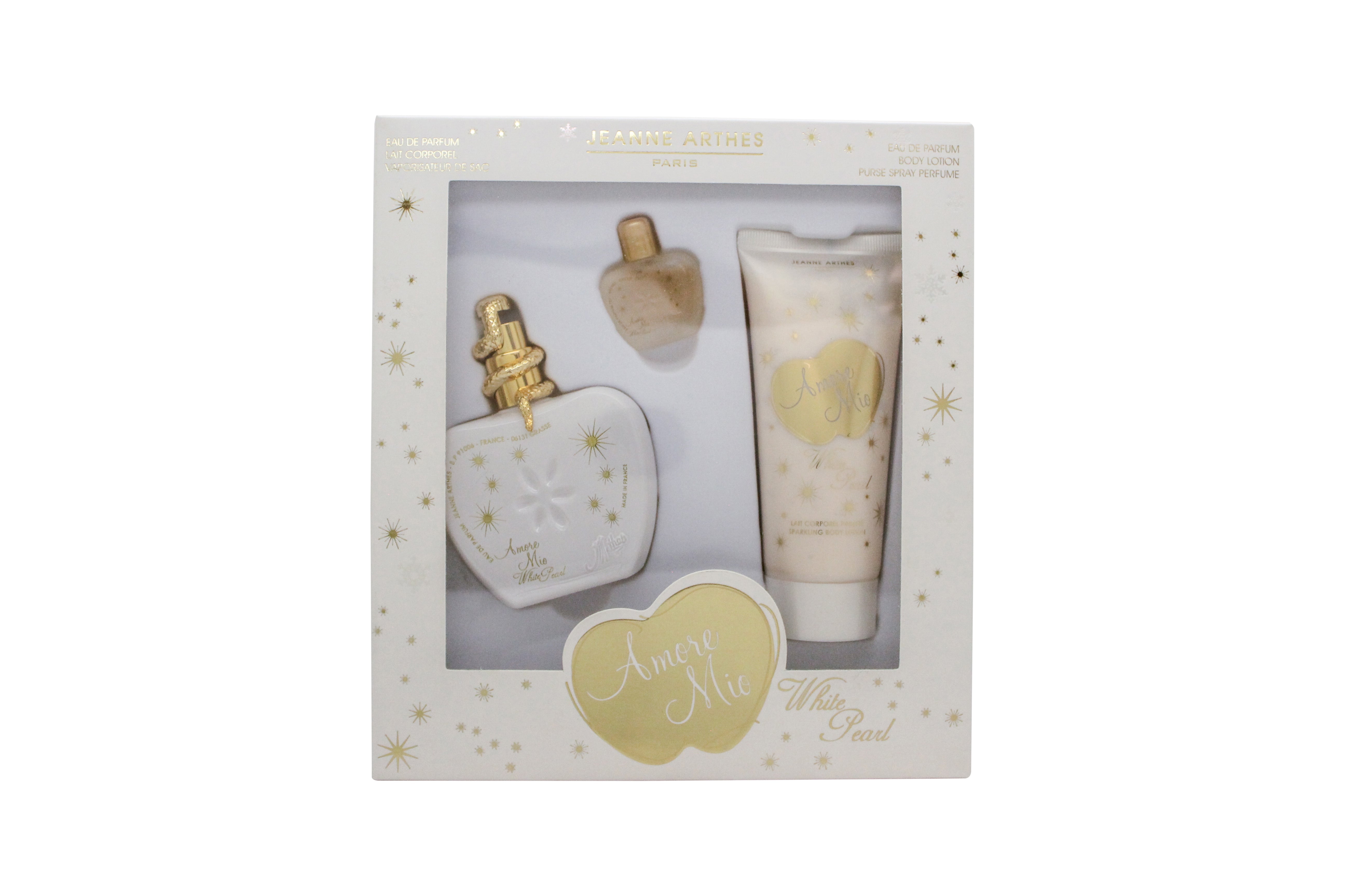Jeanne Arthes Amour Mio White Pearl Geschenkset 100ml EDP + 100ml Body Lotion + 7ml EDP
