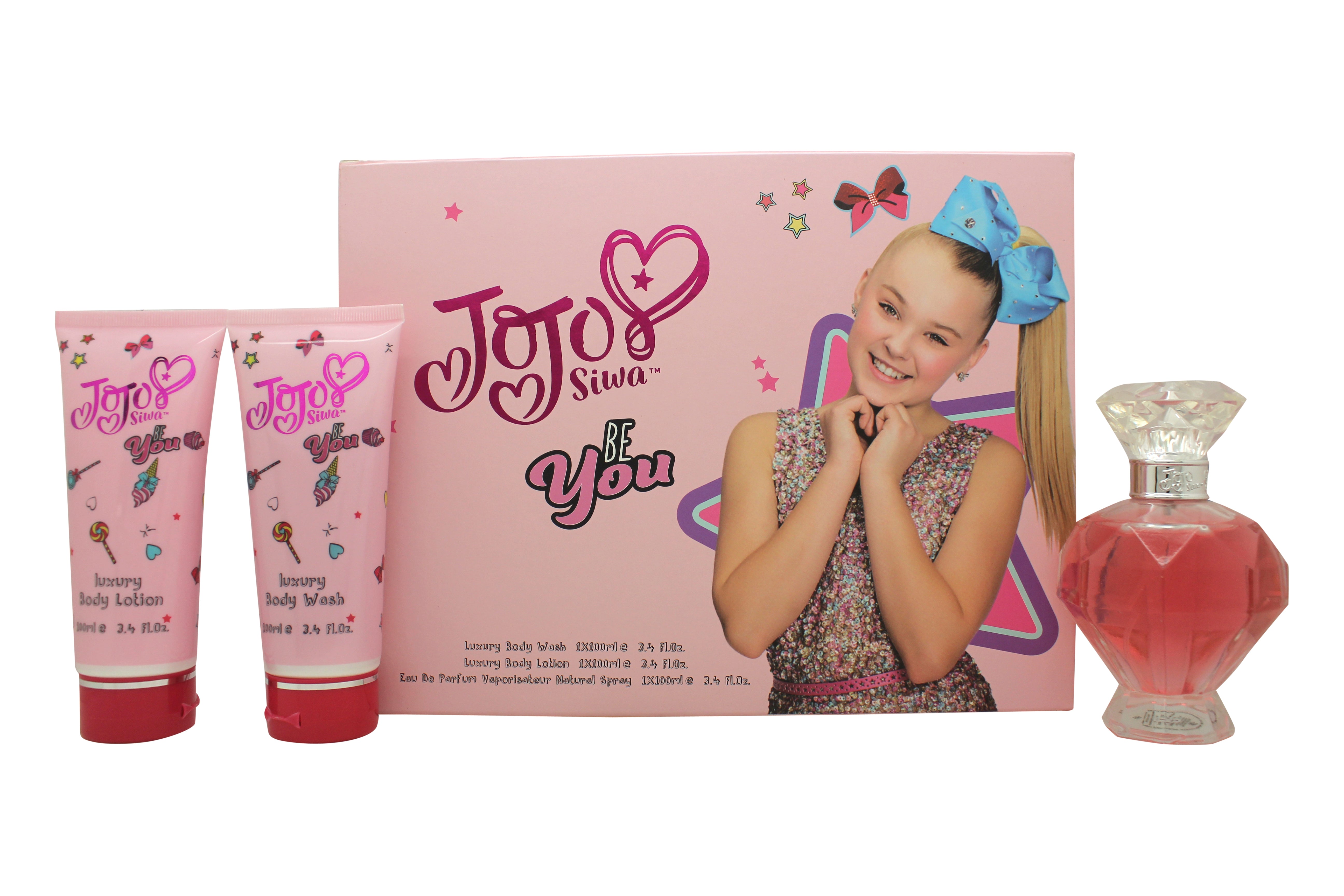 JoJo Siwa Be You Geschenkset 100 ml EDP + 100 ml Körperwäsche + 100 ml Körperlotion