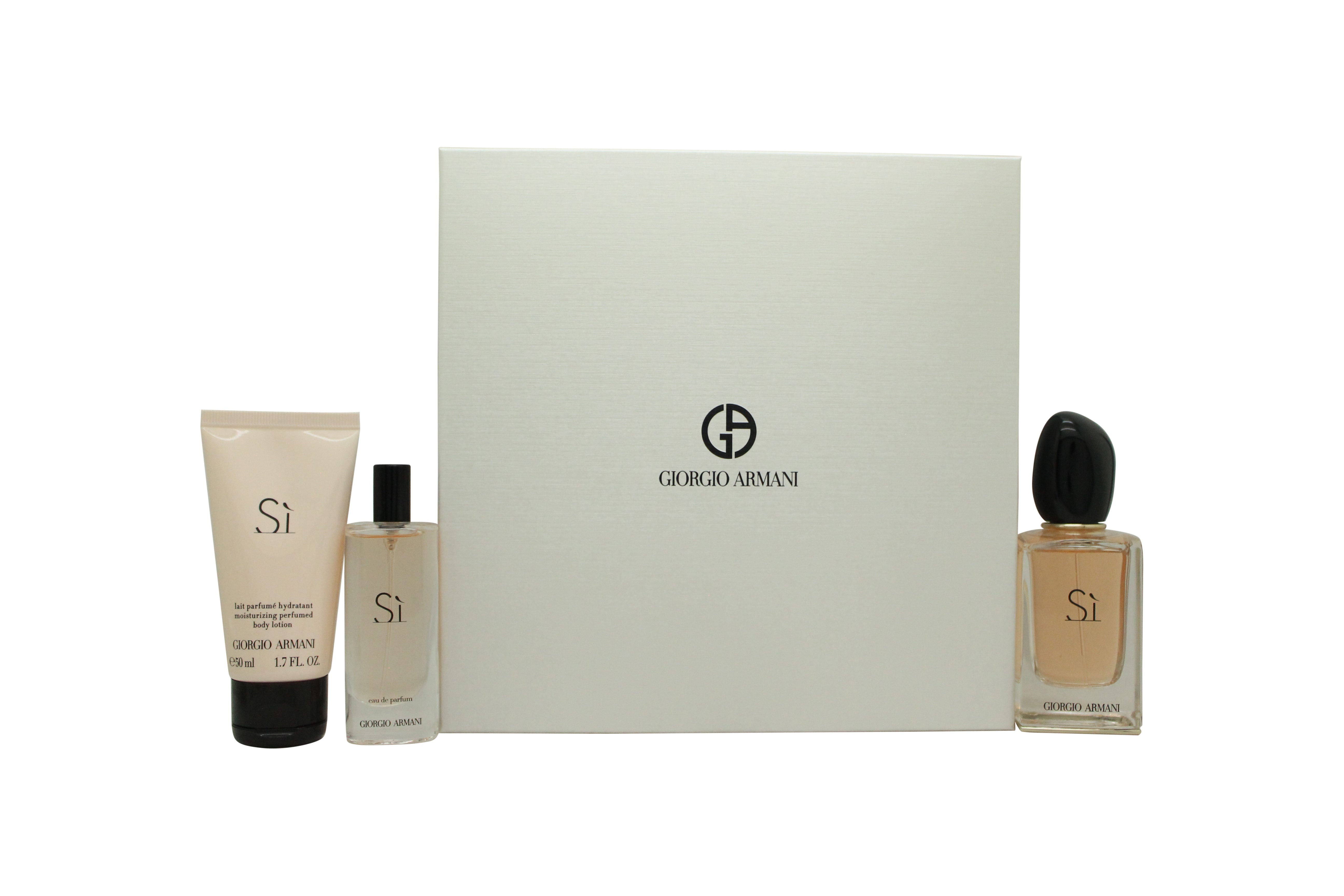 Giorgio Armani Si Geschenkset 50ml EDP + 50ml Body Lotion + 15ml EDP