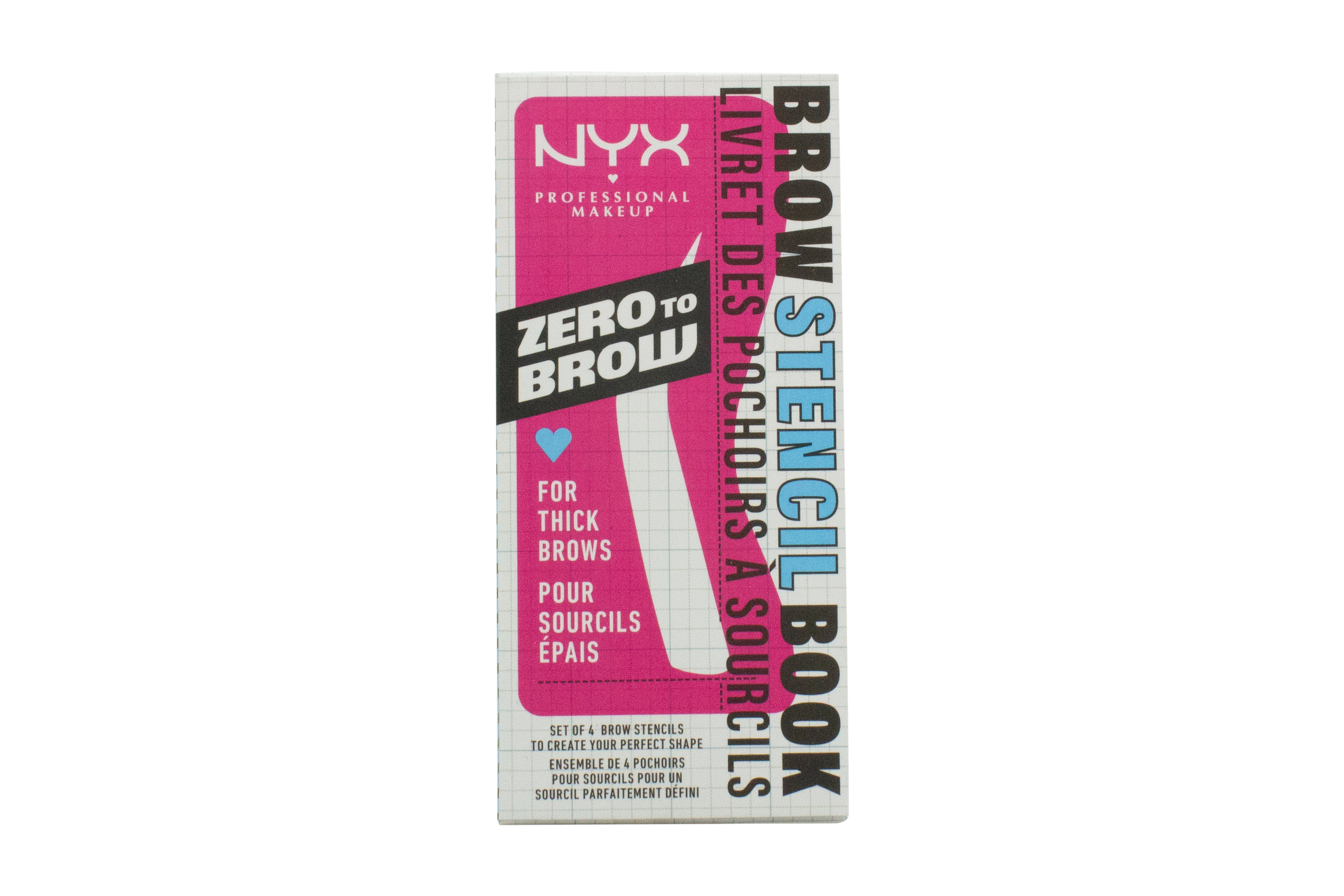 Nyx Zero To Brow Augenbrauenschablonen 4 Stück - für dicke Brauen