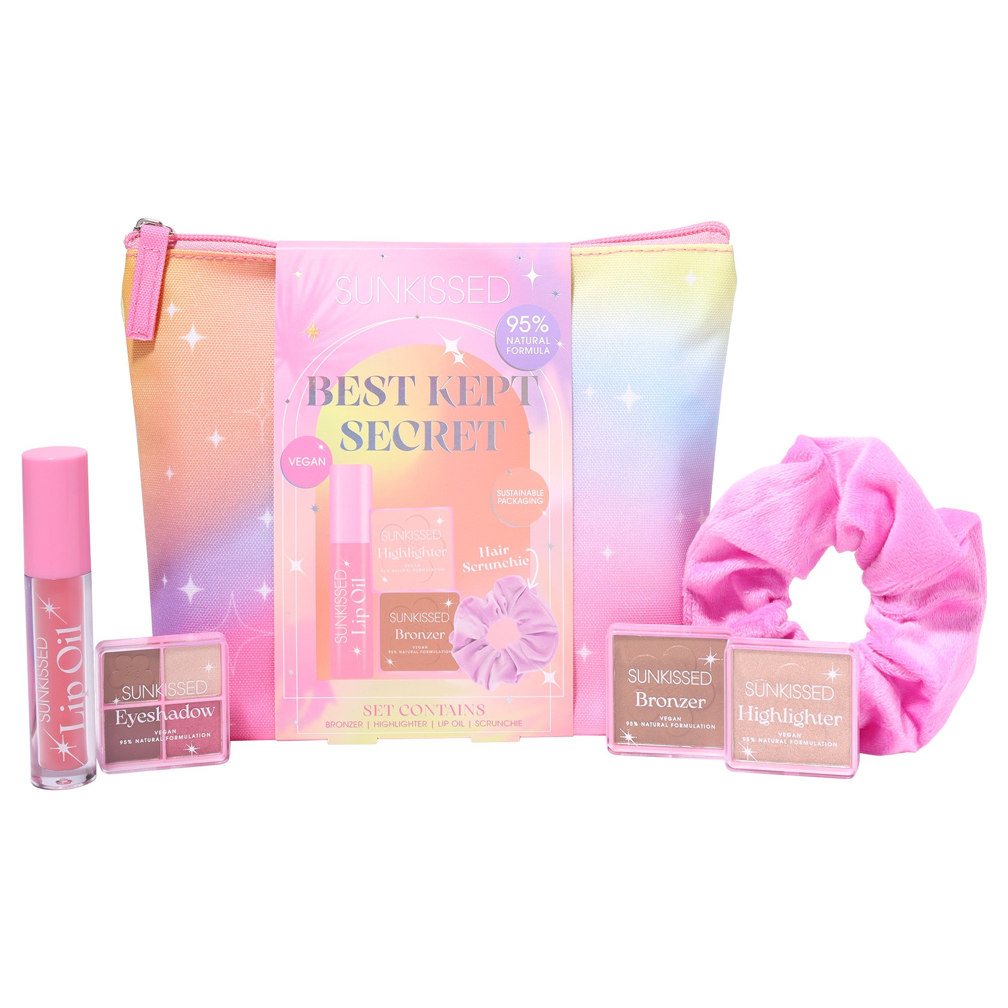 Sunkissed Best Kept Secret Geschenkset Lipolie + Oogschaduw + Highlighter + Haar Scrunchie + Bronzer