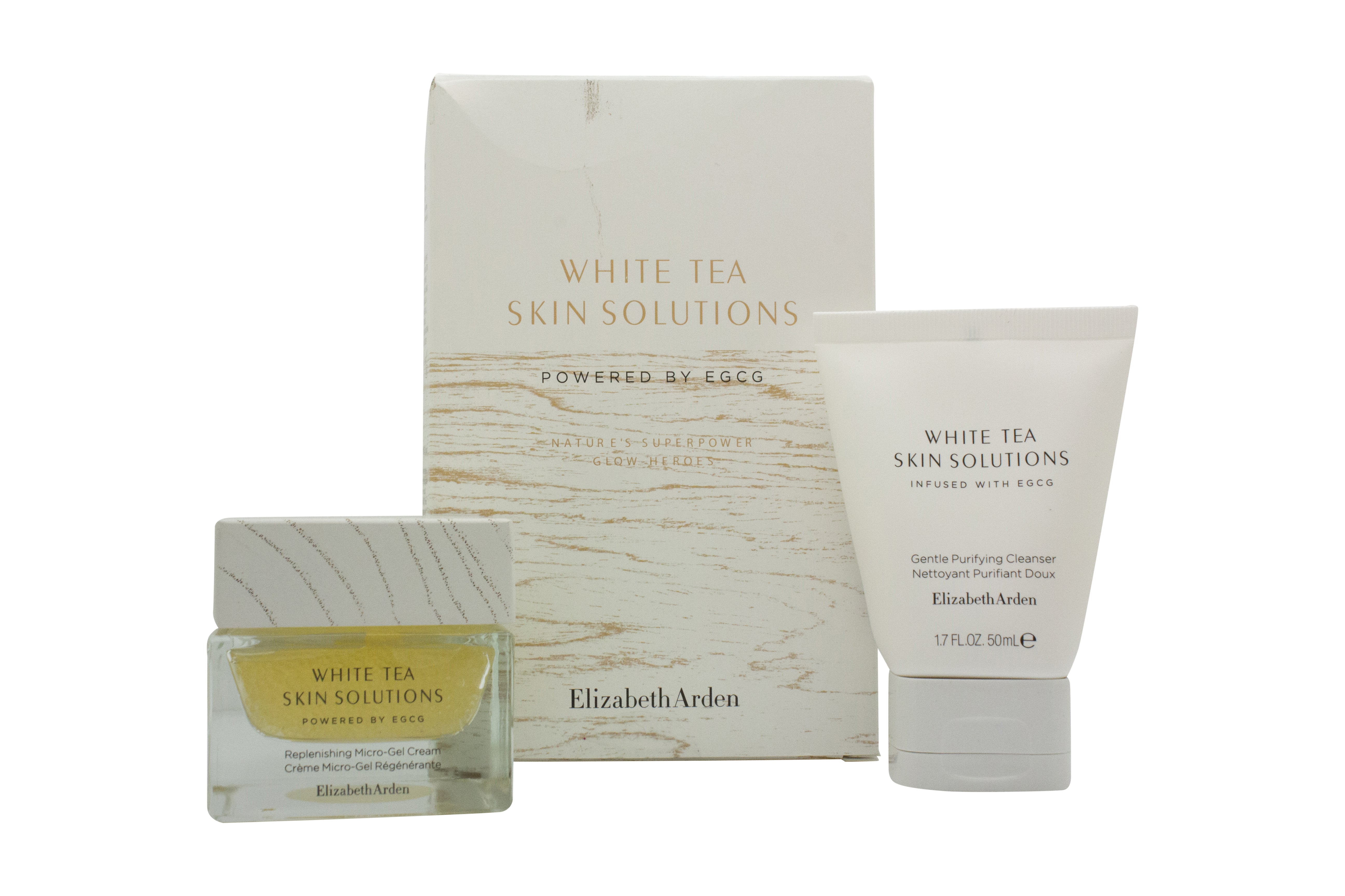 Elizabeth Arden White Tea Skin Solutions Geschenkset 50ml Replenishing Micro Gel-Cream + 50ml Gentle Purifying Cleanser