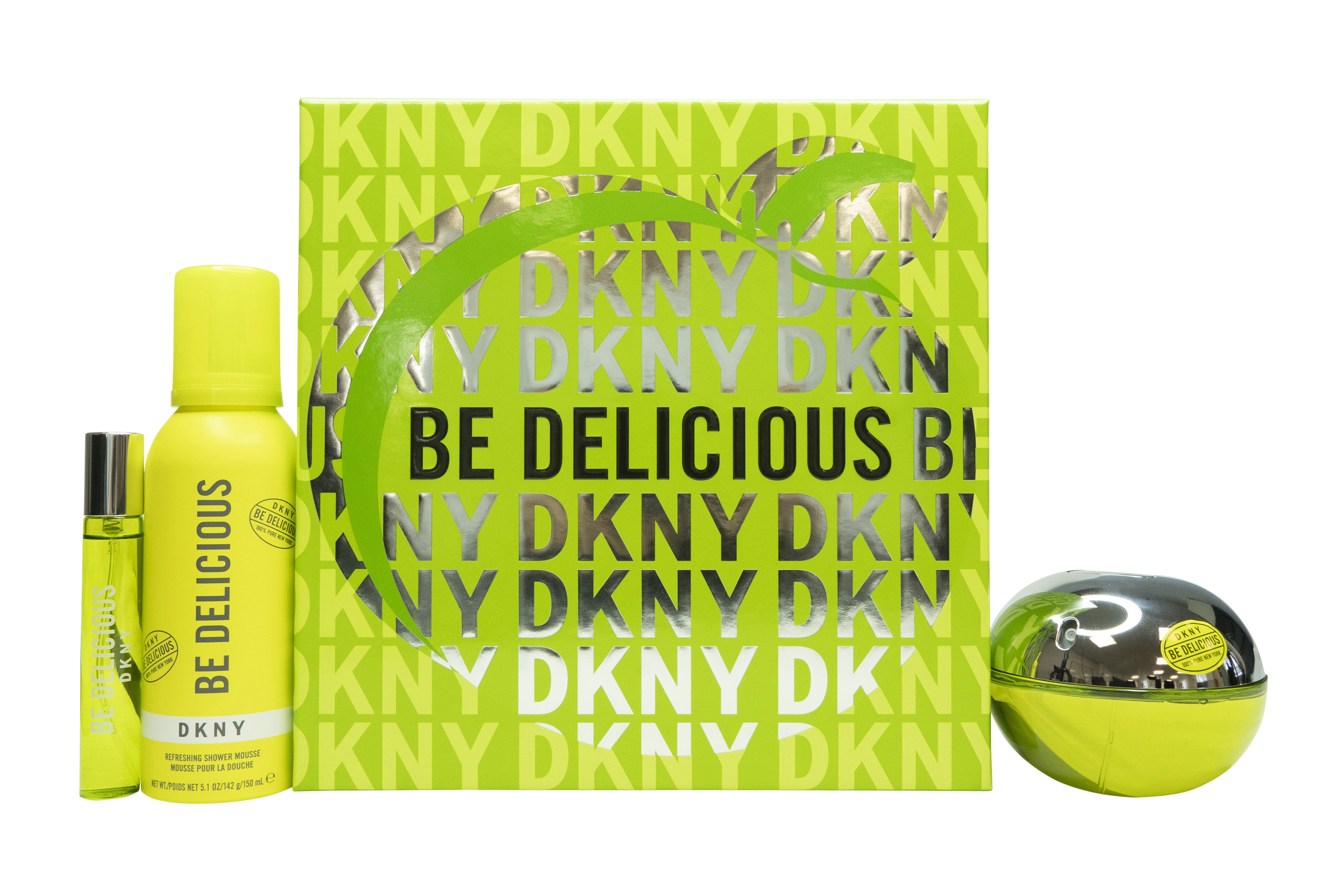 DKNY Be Delicious Geschenkset 100ml EDP + 150ml Shower Mousse + 15ml EDP