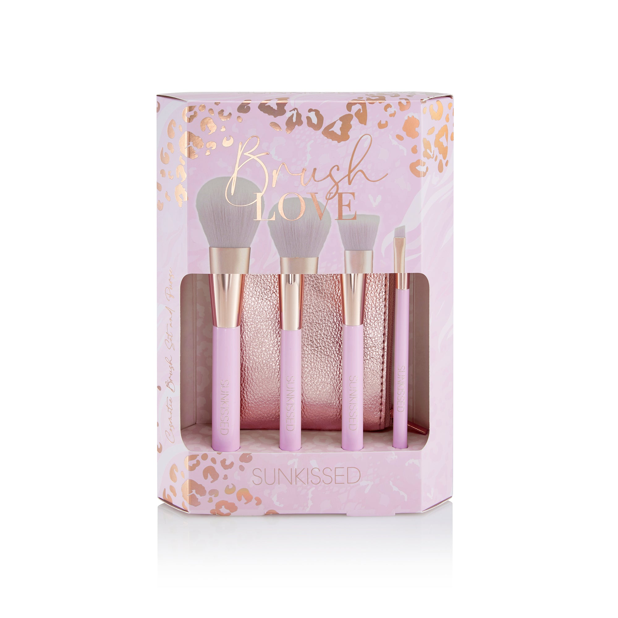 Sunkissed Brush Love Geschenkset Eco Packaging 5 Stuks (Deze set bevat:  Blushkwast Poederkwast Blendingkwast Oogschaduwkwast Make-uptasje)