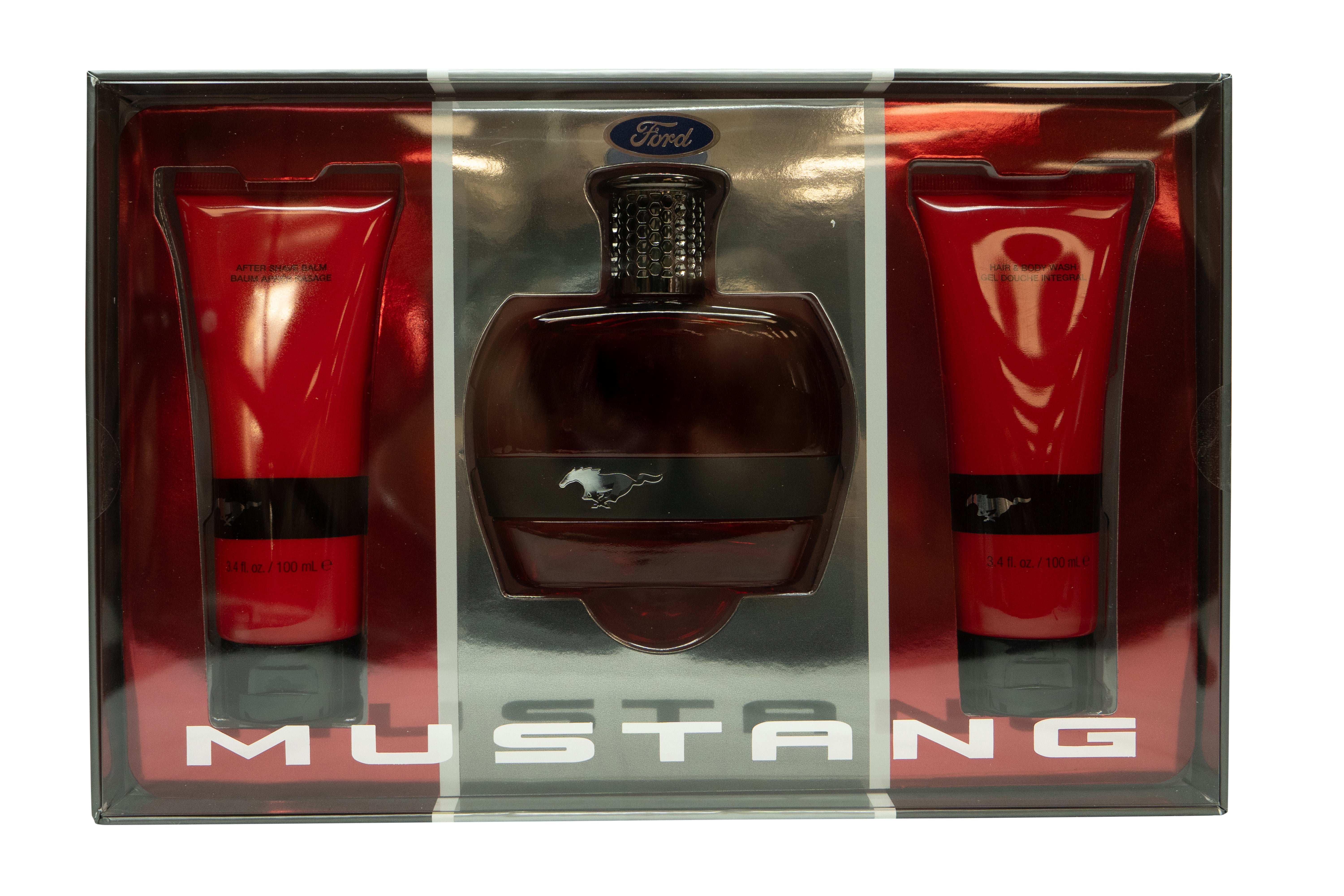 Mustang Red Geschenkset 100ml EDT + 100ml Aftershave Balsem + 100ml Douchegel