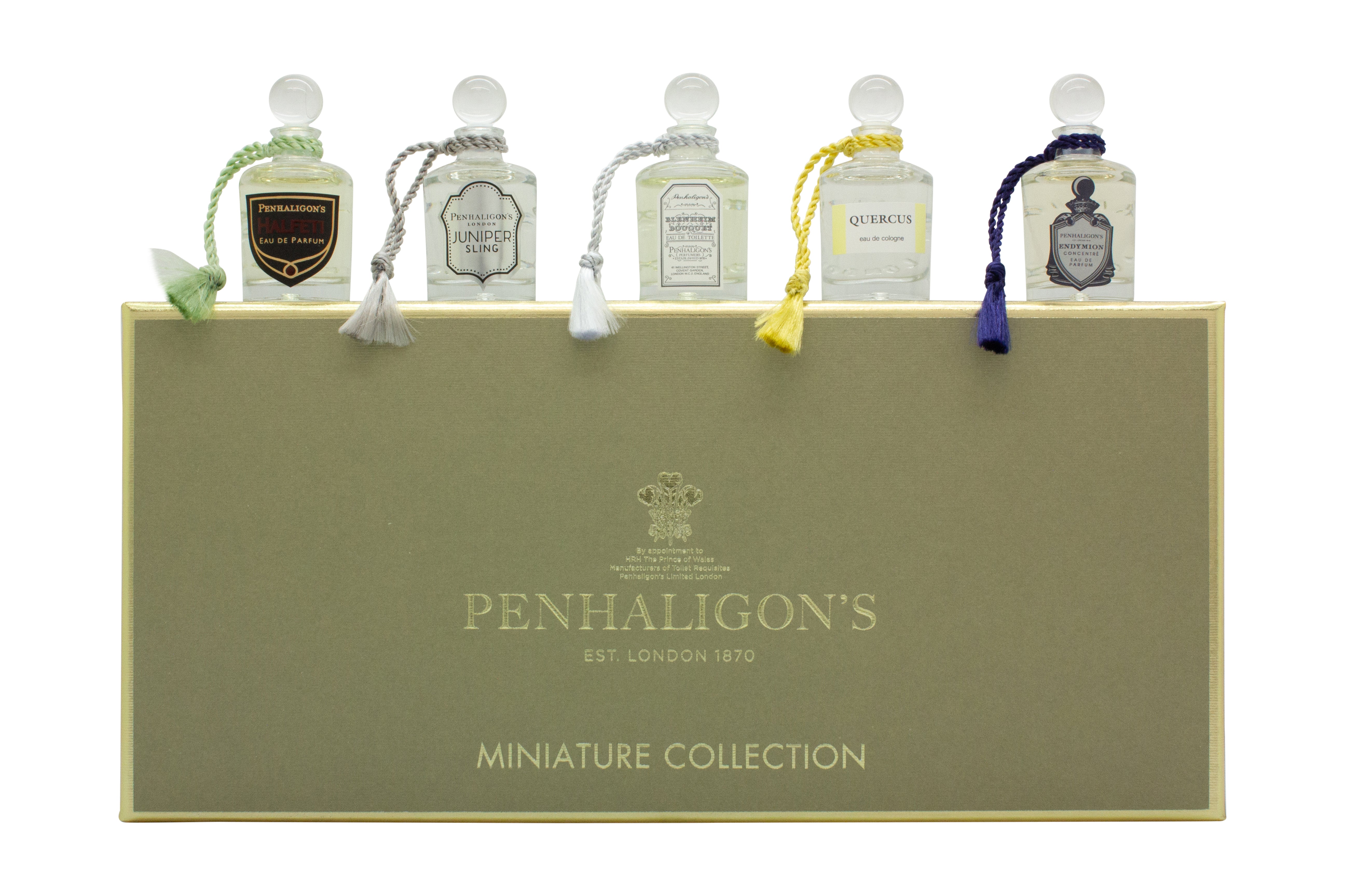 Penhaligon's Miniature Collection Geschenkset 5ml Halfeti EDP + 5ml Quercus EDC + 5ml Endymion EDC + 5ml Blenheim Bouquet EDT + 5ml Juniper Sling EDT