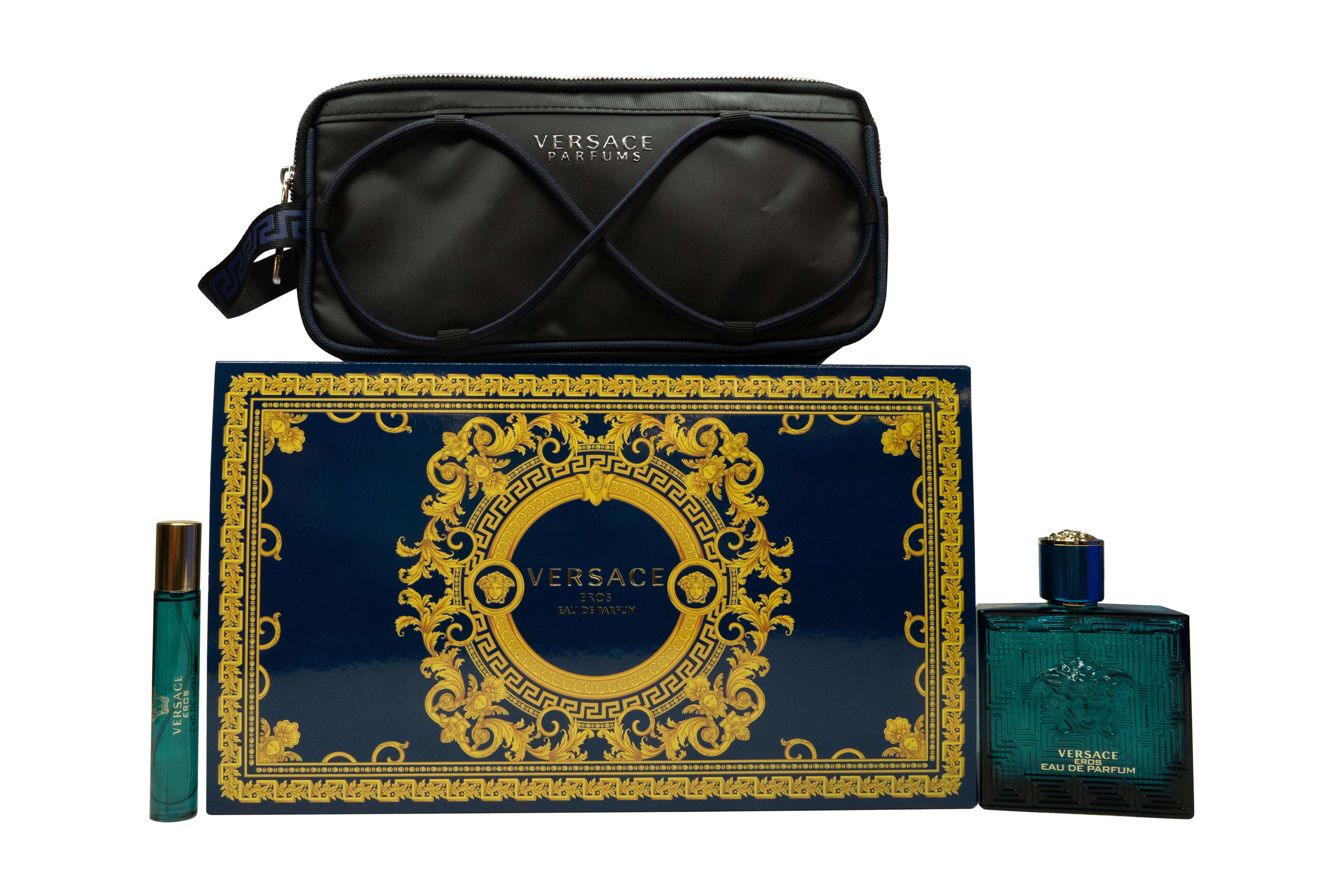 Versace Eros Geschenkset 100ml EDP + 10ml EDP + Toilettas