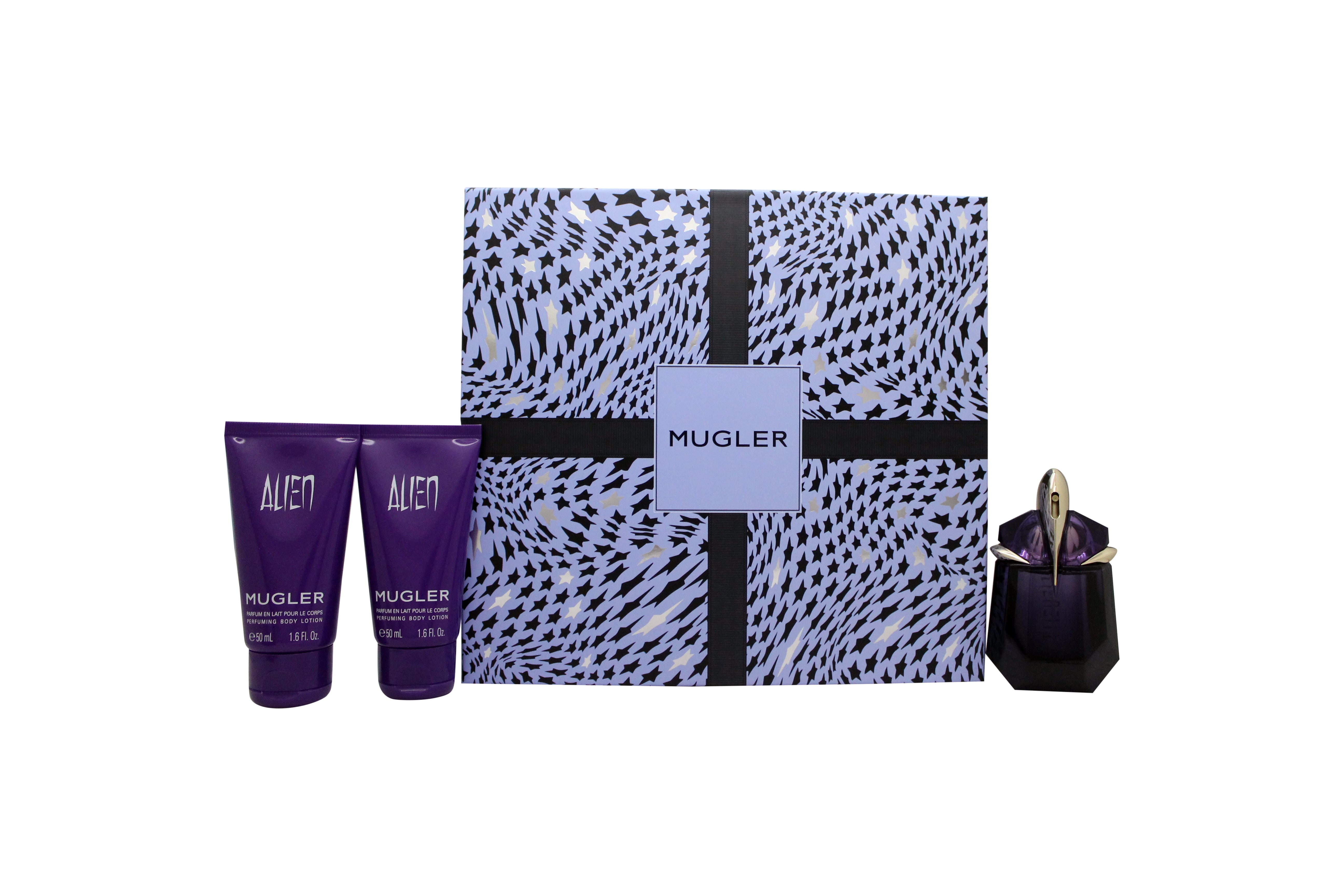 Thierry Mugler Alien Geschenkset 30ml Hervulbare EDP + 2 x 50ml Body Lotion