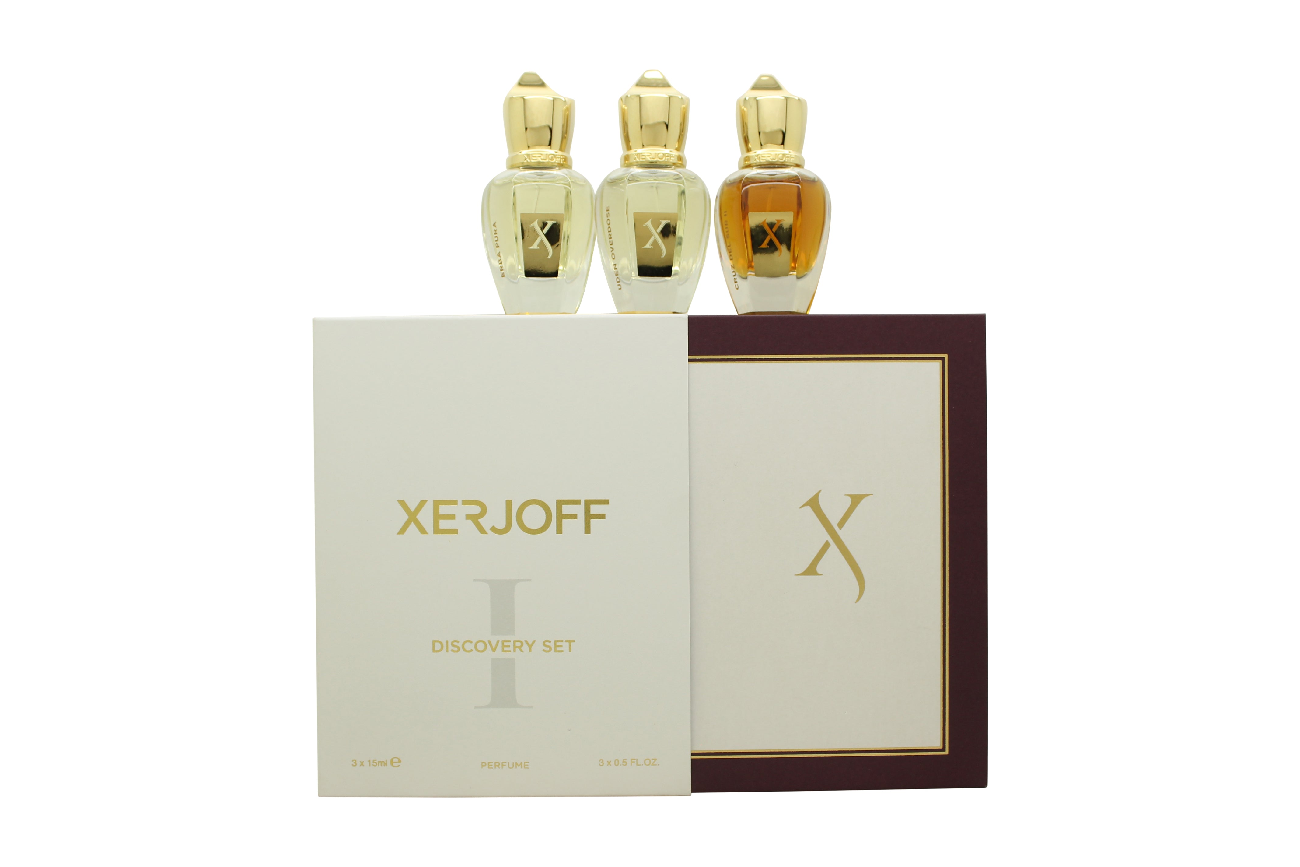 Xerjoff Discovery Set I 15ml Cruz Del Sur II EDP + 15ml Erba Pura EDP + 15ml Uden Overdose EDP