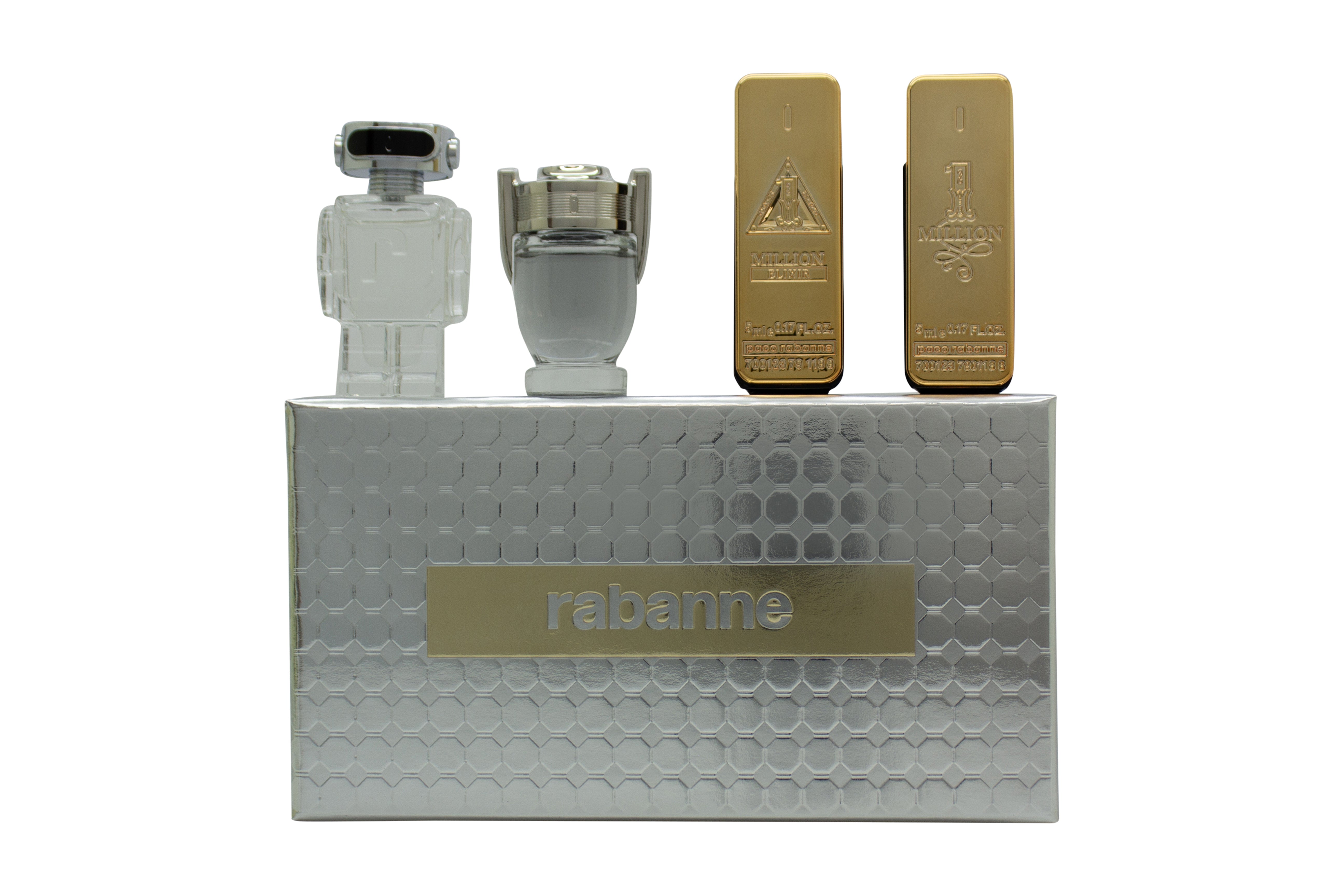 Paco Rabanne Miniatures For Him Gift Set 5ml 1 Million EDT + 5ml 1 Million Elixir EDP + 5ml Invictus EDT + 5ml Phantom EDT