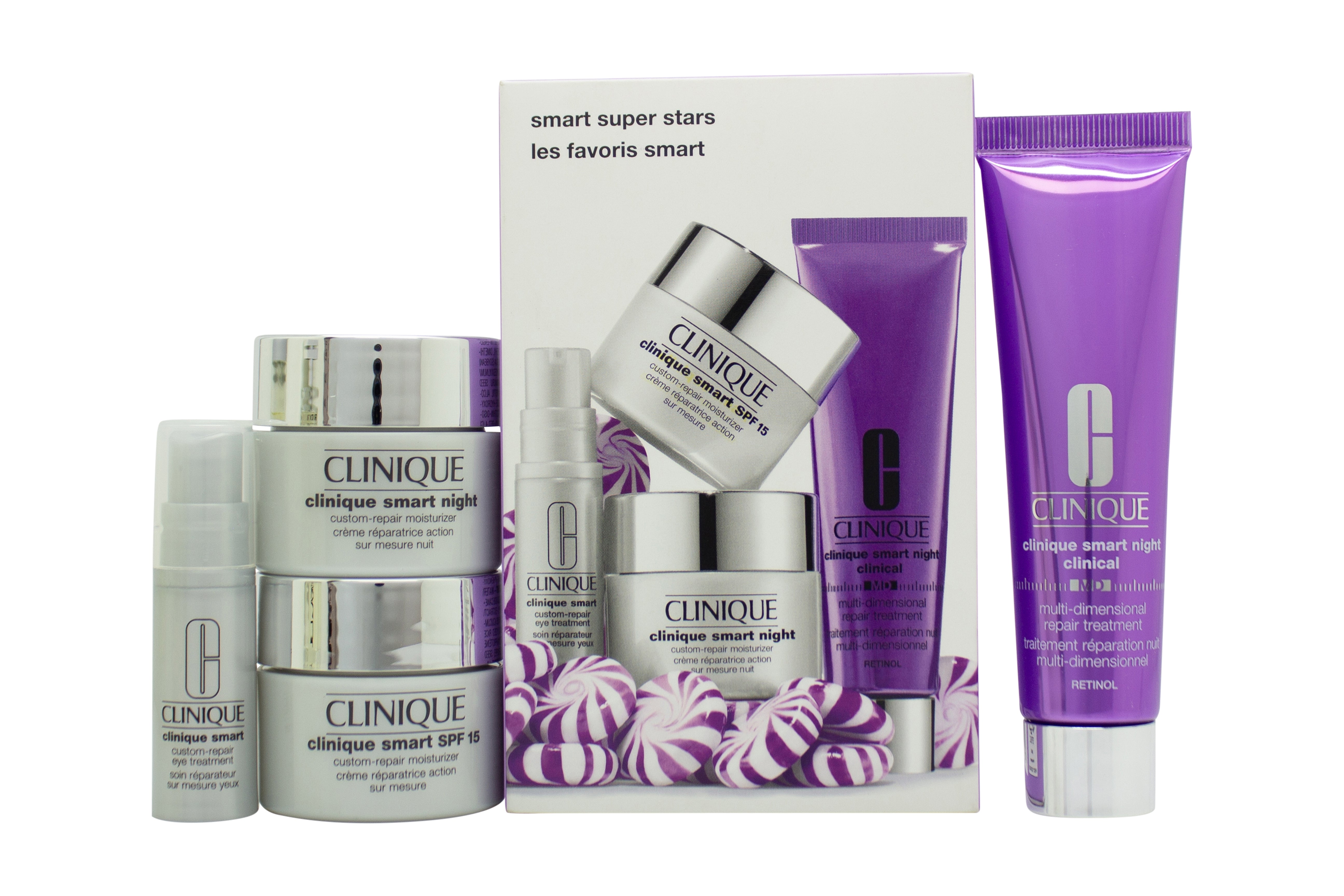 Clinique Super Smart Stars Geschenk-Set 30ml Nacht-Gesichtscreme + 15ml Tages-Gesichtscreme + 15ml Nacht-Gesichtscreme + 5ml Augencreme