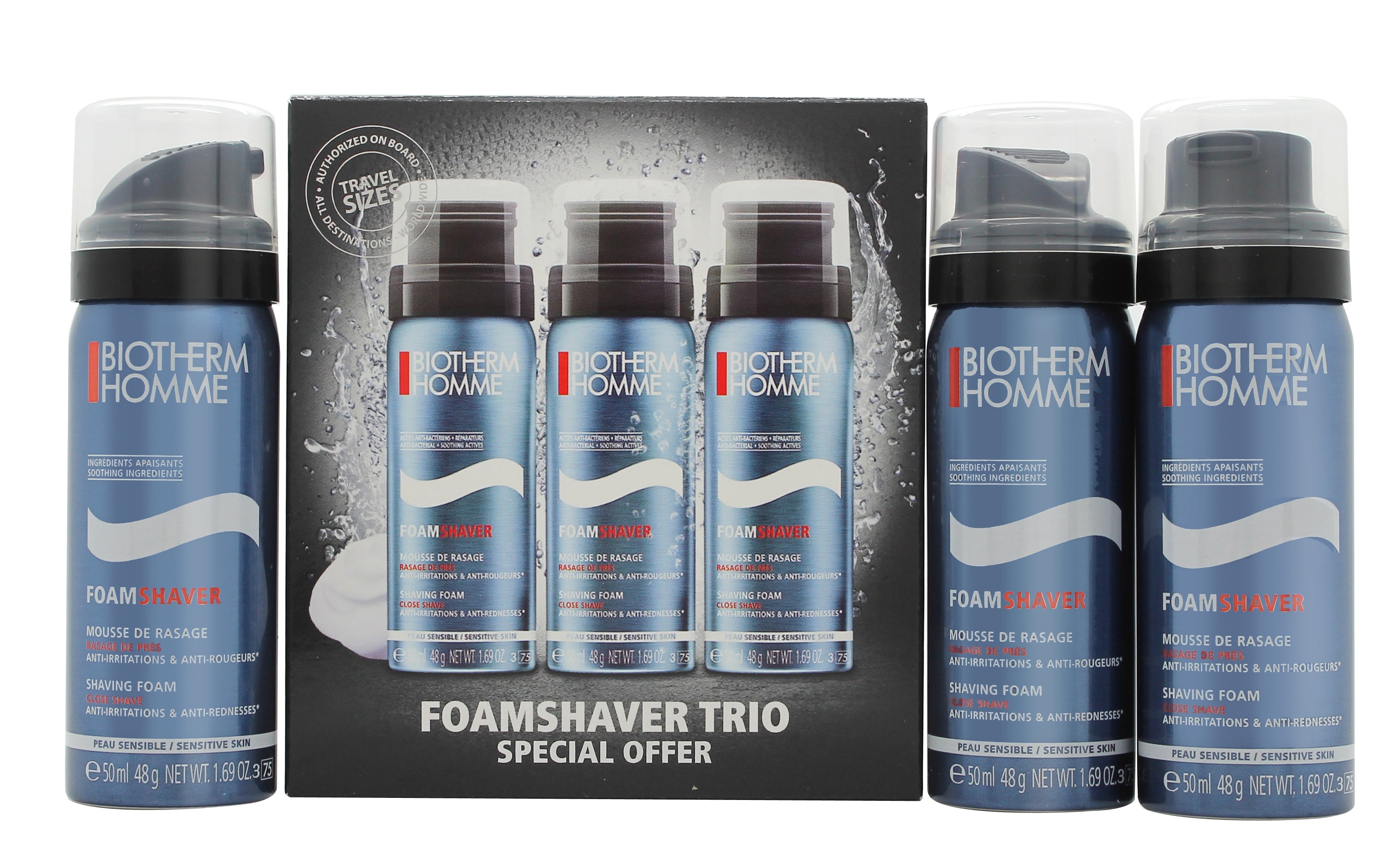 Biotherm Homme Geschenkset 3 x 50ml Scheerschuim Gevoelige Huid