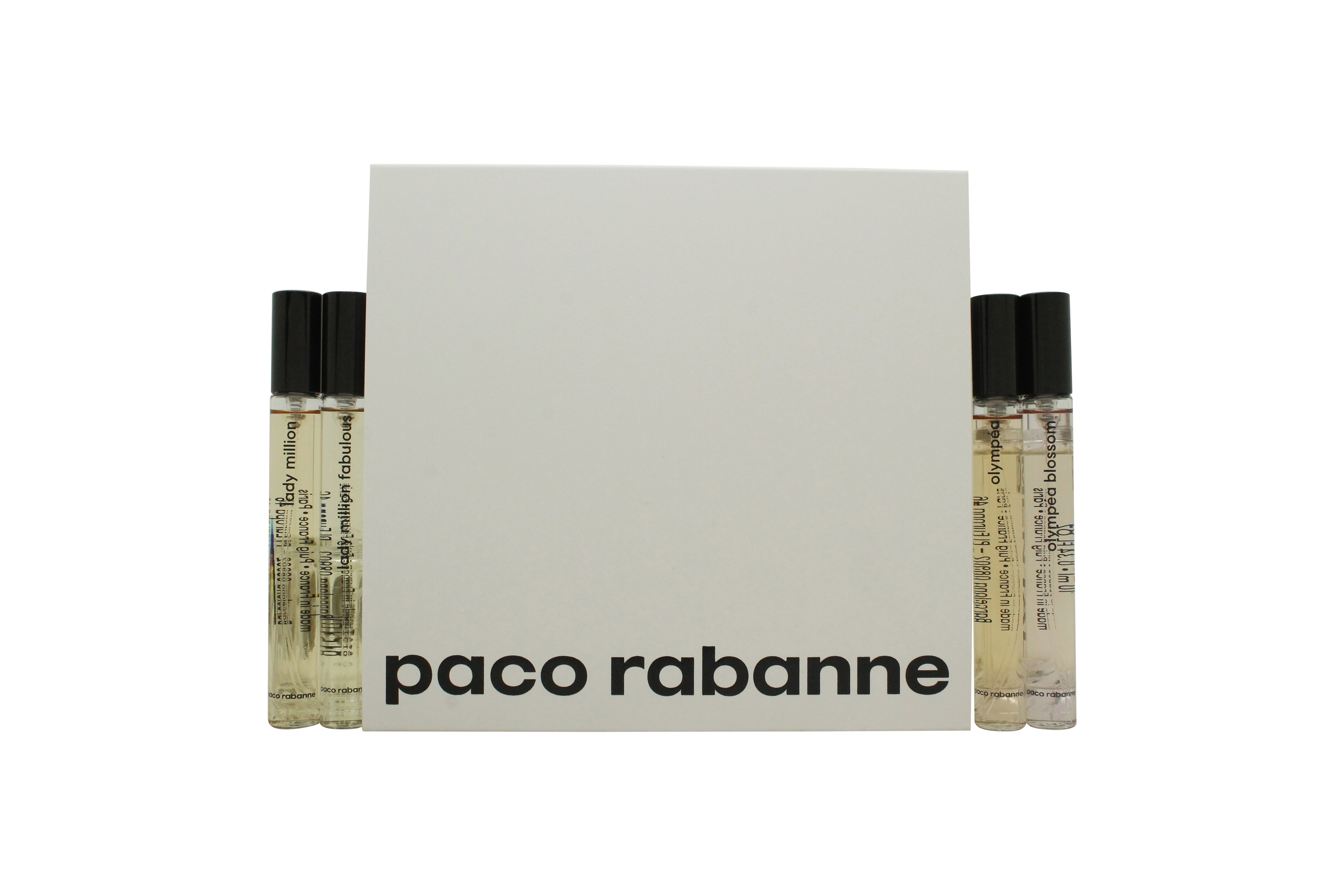 Paco Rabanne Women Miniature Geschenkset 10ml Lady Million EDP + 10ml Olympea EDP + 10ml Lady Million Fabulous EDP Intense + 10ml Olympea Blossom EDP Florale