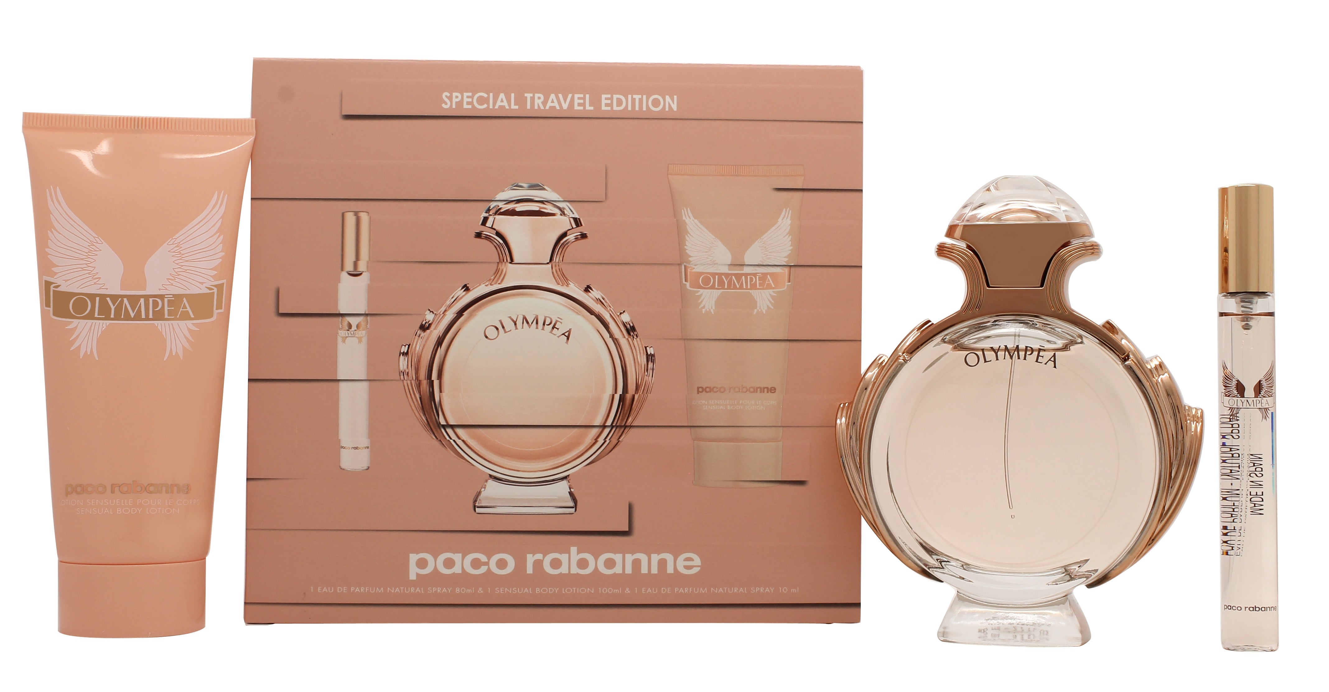 Paco Rabanne Olympea Geschenkset 80ml EDP + 100ml Body Lotion + 10ml EDP Meeneem Spray