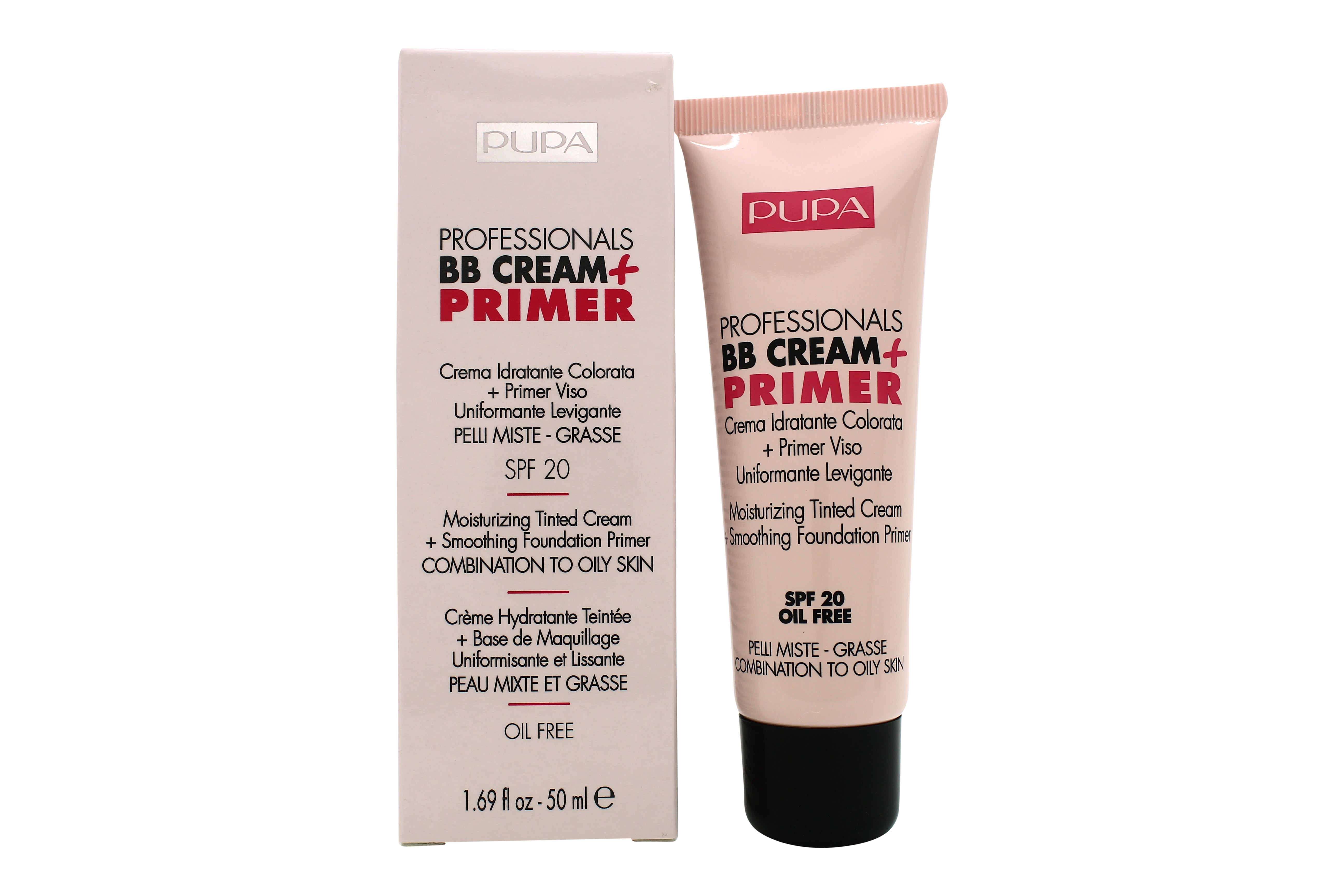 Pupa Professionals BB Cream + Primer Voor Vette Tot Gecombineerde Huid SPF20 50ml - 002 Sand