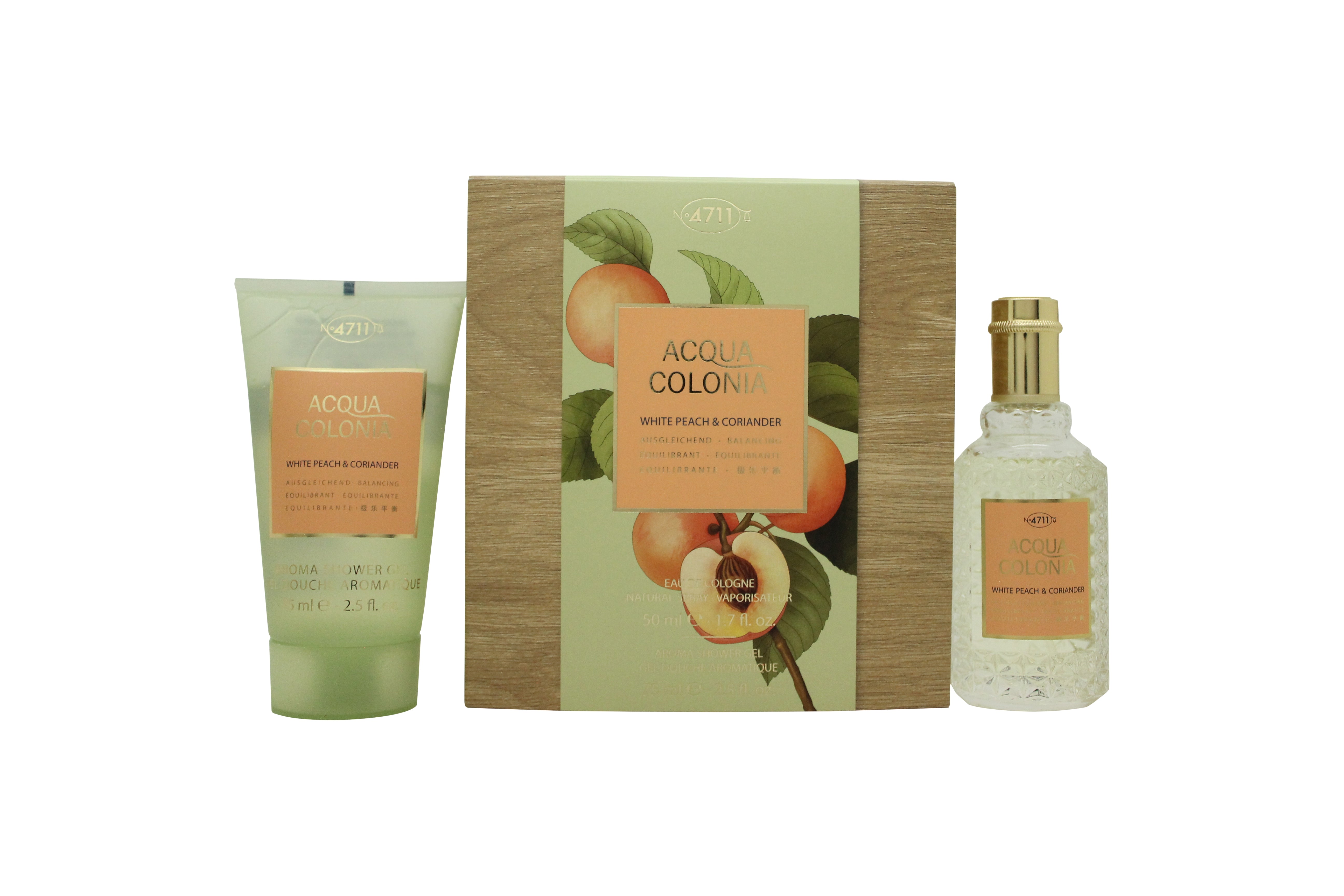 Mäurer & Wirtz 4711 Acqua Colonia White Peach & Coriander Geschenkset 50 ml EDC + 75 ml Duschgel