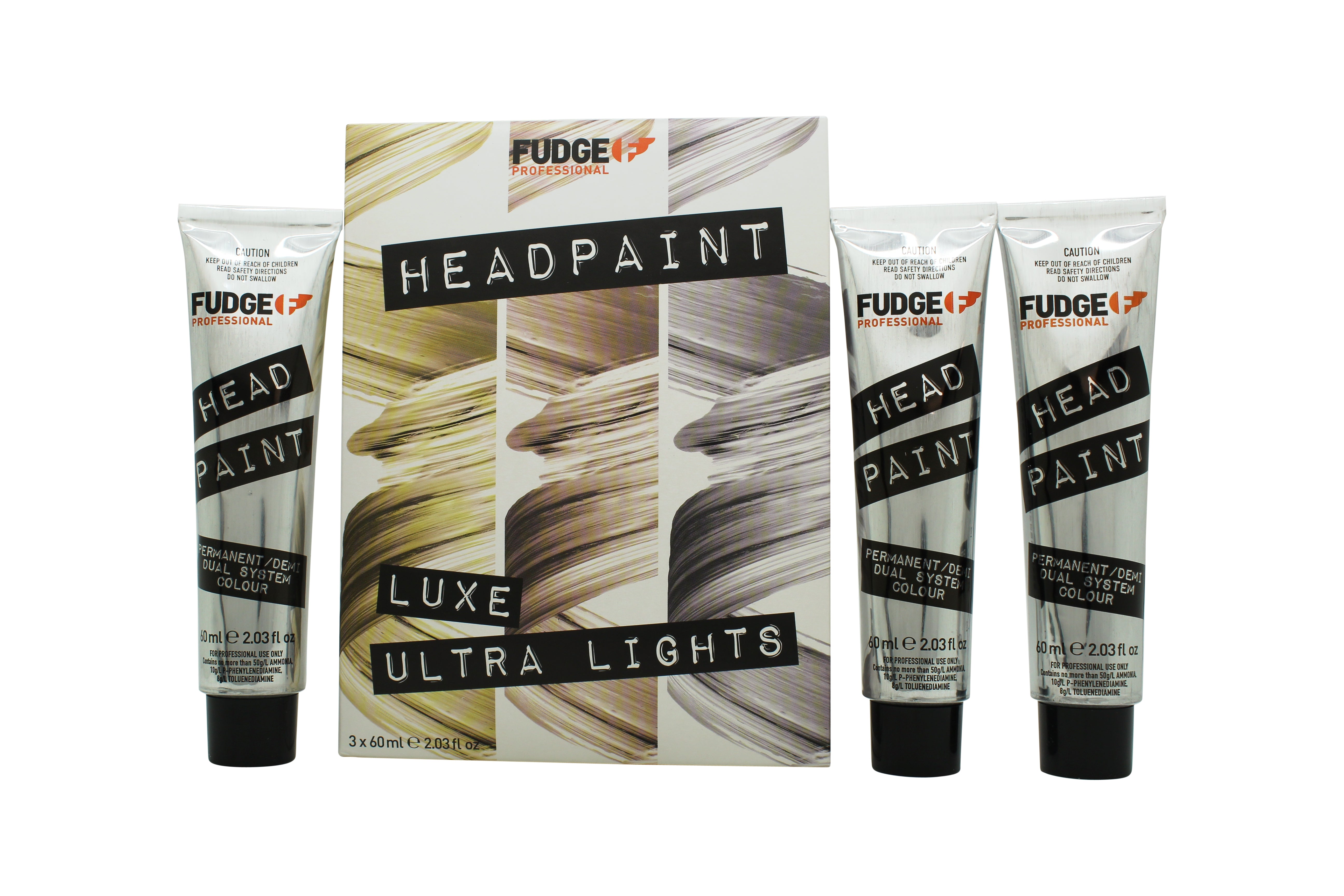 Fudge Professional Headpaint High Lift Trio Kit 60 ml 12.13 Ultra Light Cool Champagne + 60 ml 12.23 Ultra Light Rose Gold + 60 ml 12.12 Ultra Light Pearl Violet