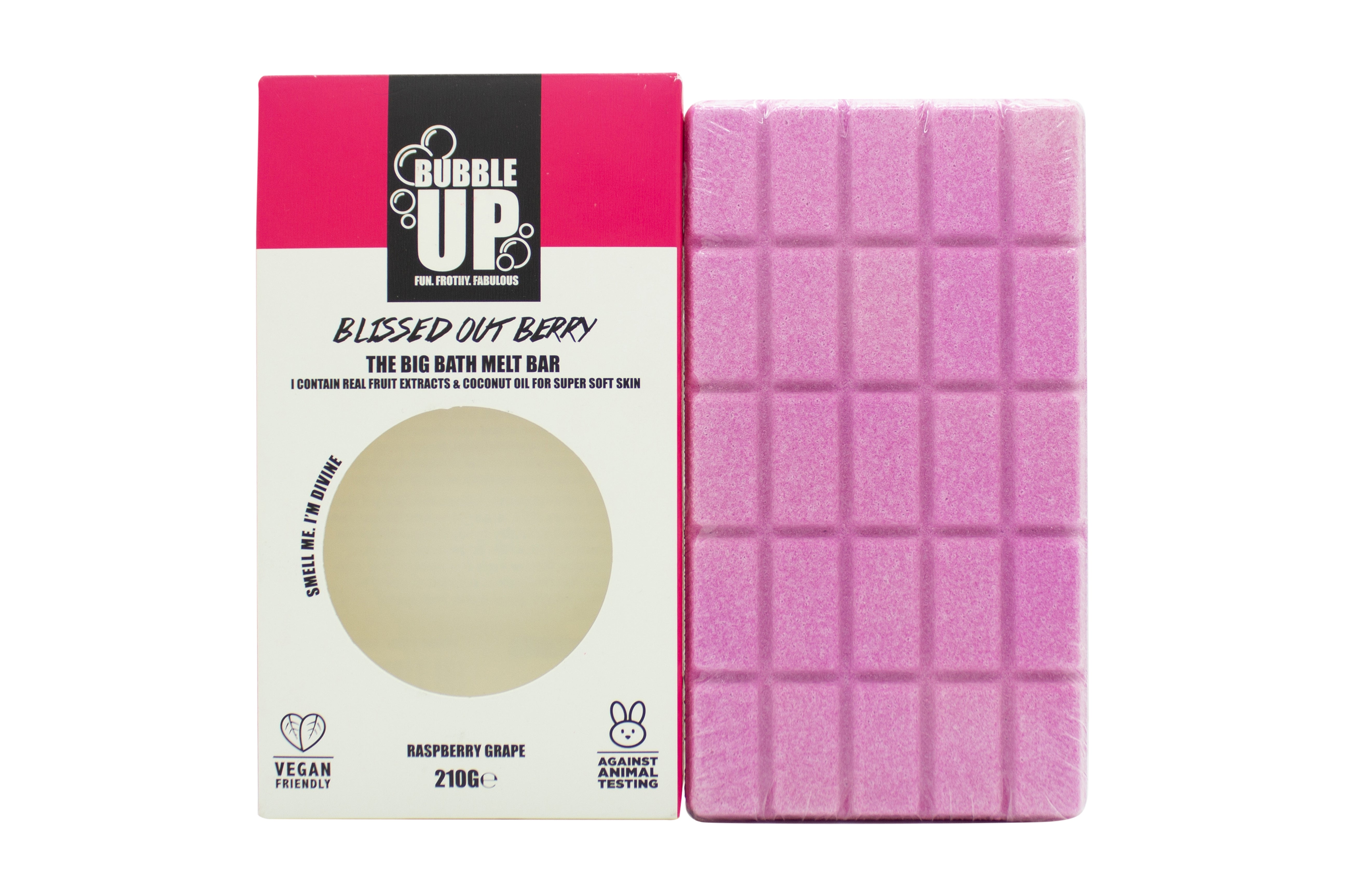 Bubble Up Badeöl Schmelzseife Bar 210g - Himbeere & Weintraube
