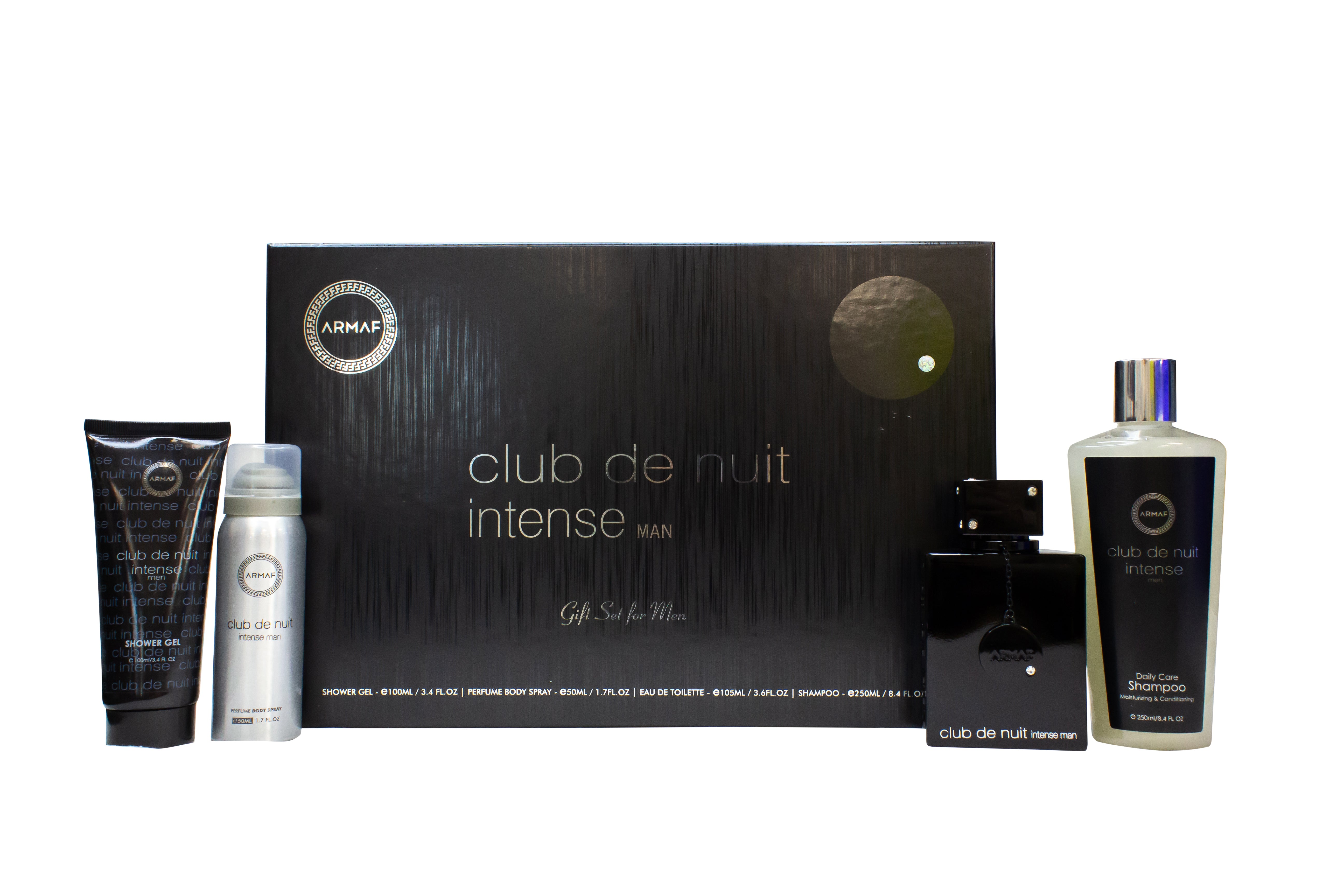 Armaf Club De Nuit Intense Geschenkset 105ml EDT + 100ml Douchegel + 240ml Shampoo + 50ml Body Spray