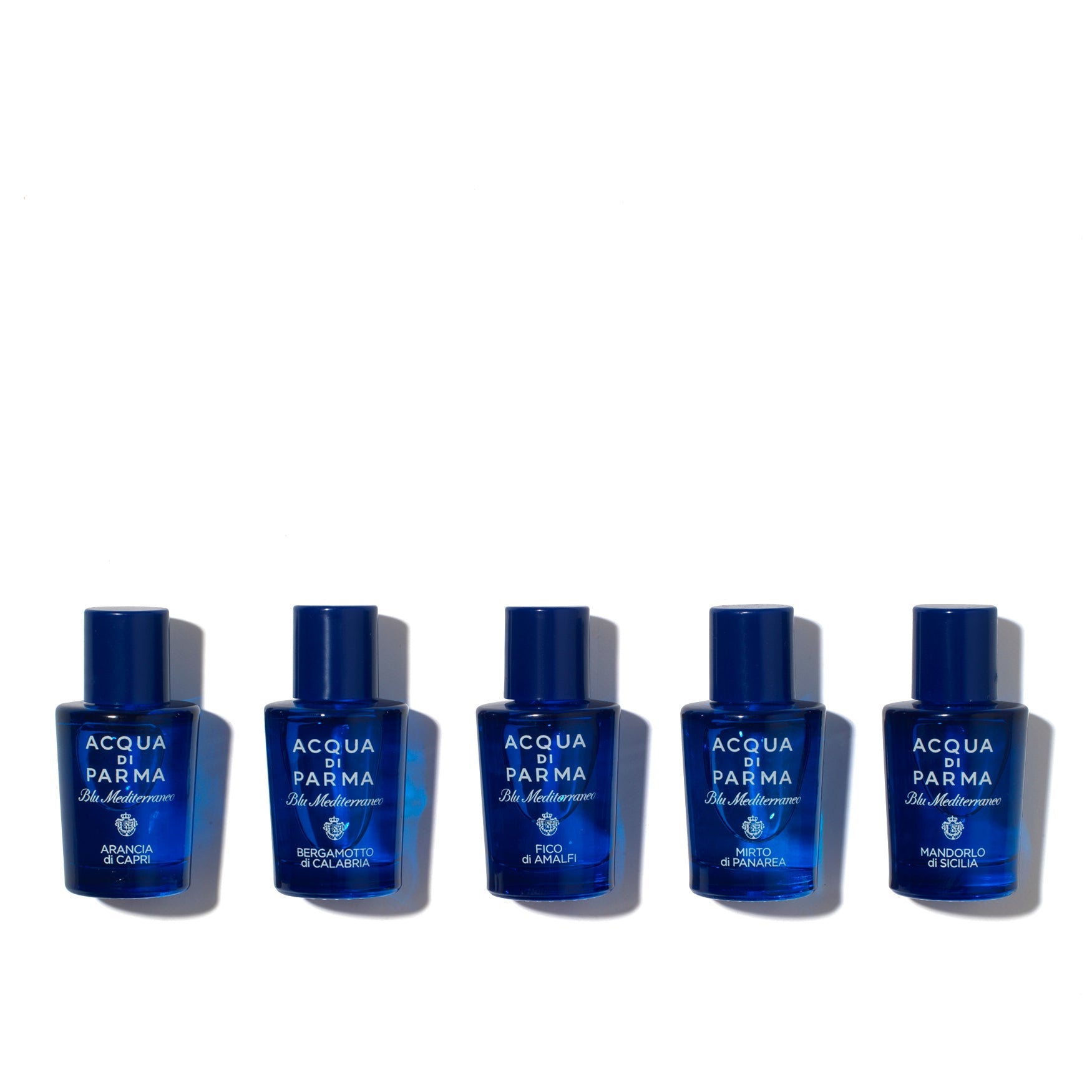 Acqua di Parma Blu Mediterraneo Miniature Set 5ml Arancia di Capri EDT + 5ml Fico di Amalfi EDT + 5ml Bergamotto di Calabria EDT + 5ml Mandorlo Di Sicilia EDT + 5ml Mirto di Panarea EDT