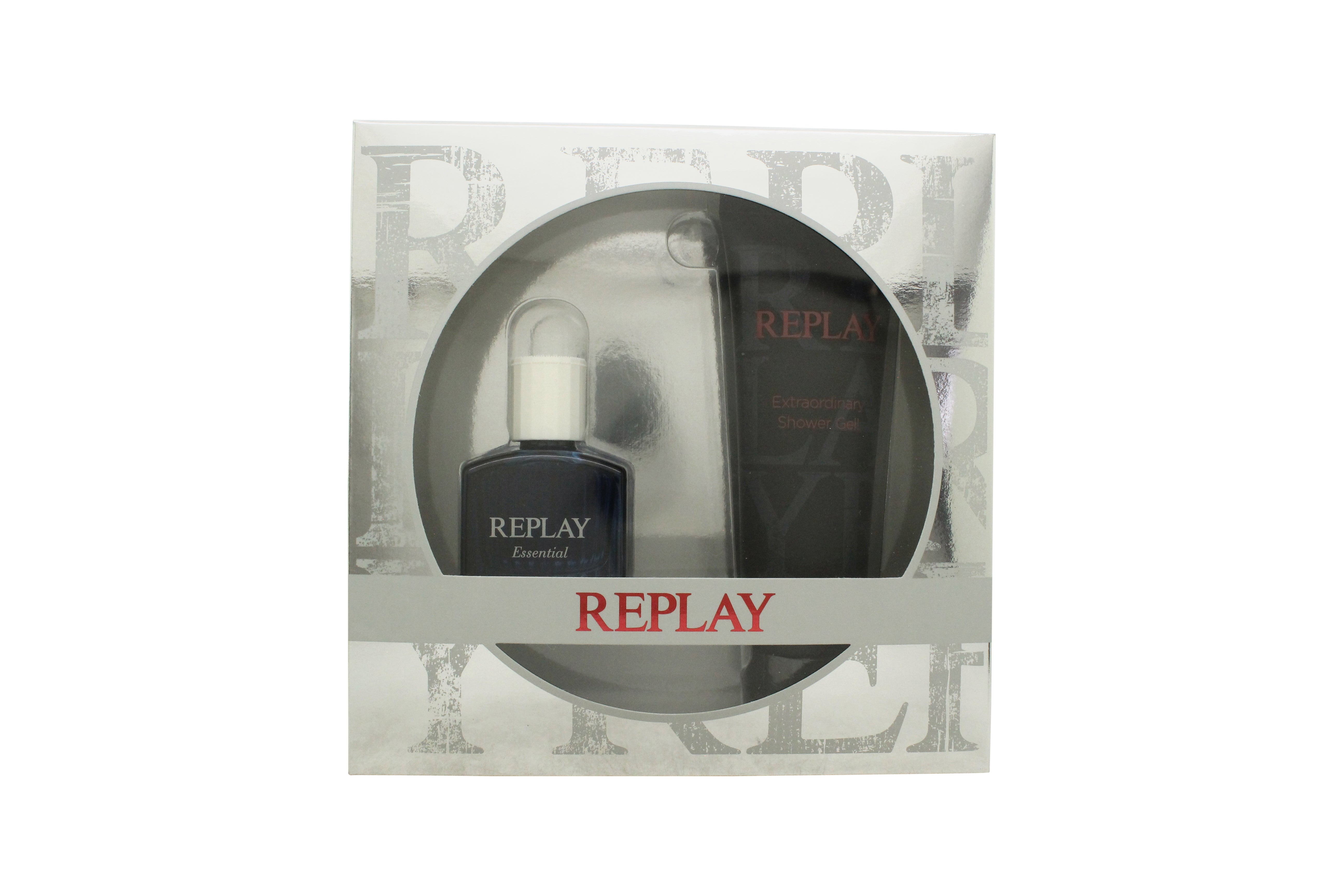 Replay Essential for Him Geschenkset 30 ml EDT Spray + 100 ml Duschgel