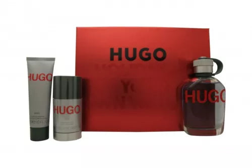 Hugo Boss Hugo Man Geschenkset 125ml EDT + 75ml  Deodorant Stick + 50ml Douchegel